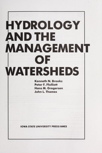 Hydrology and the Management of Watersheds