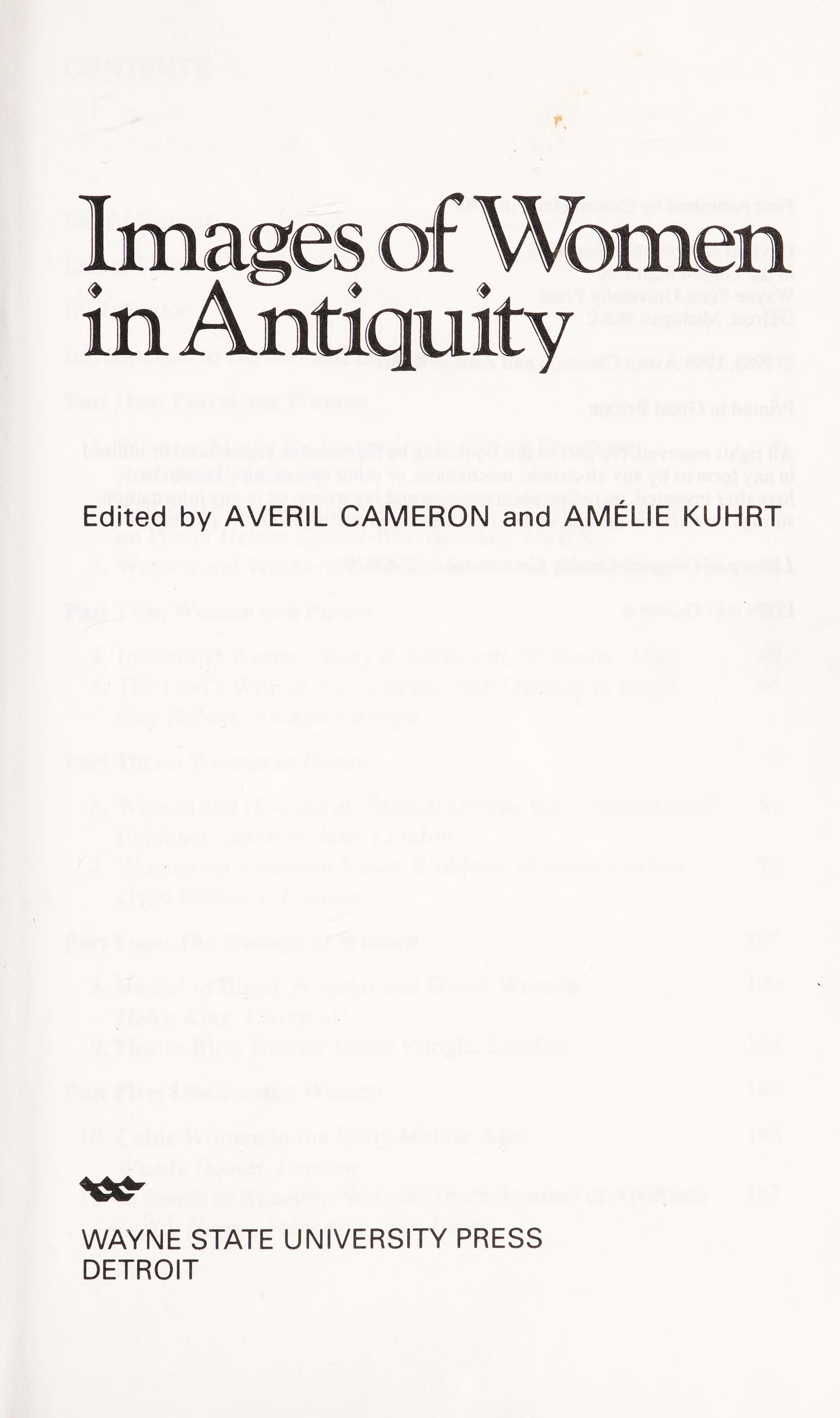 Images of Women in Antiquity