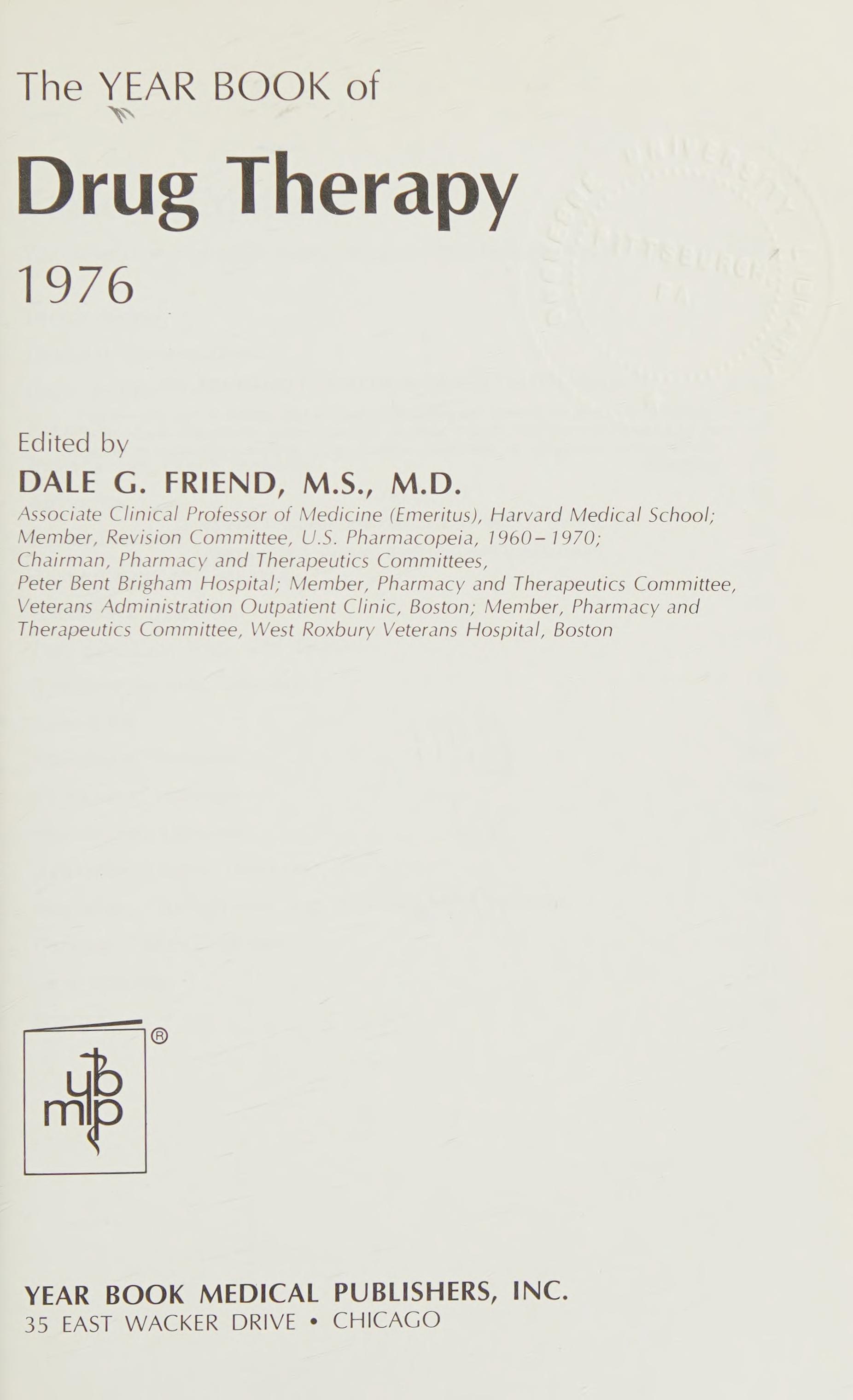 The Year Book Of Drug Therapy: 1976