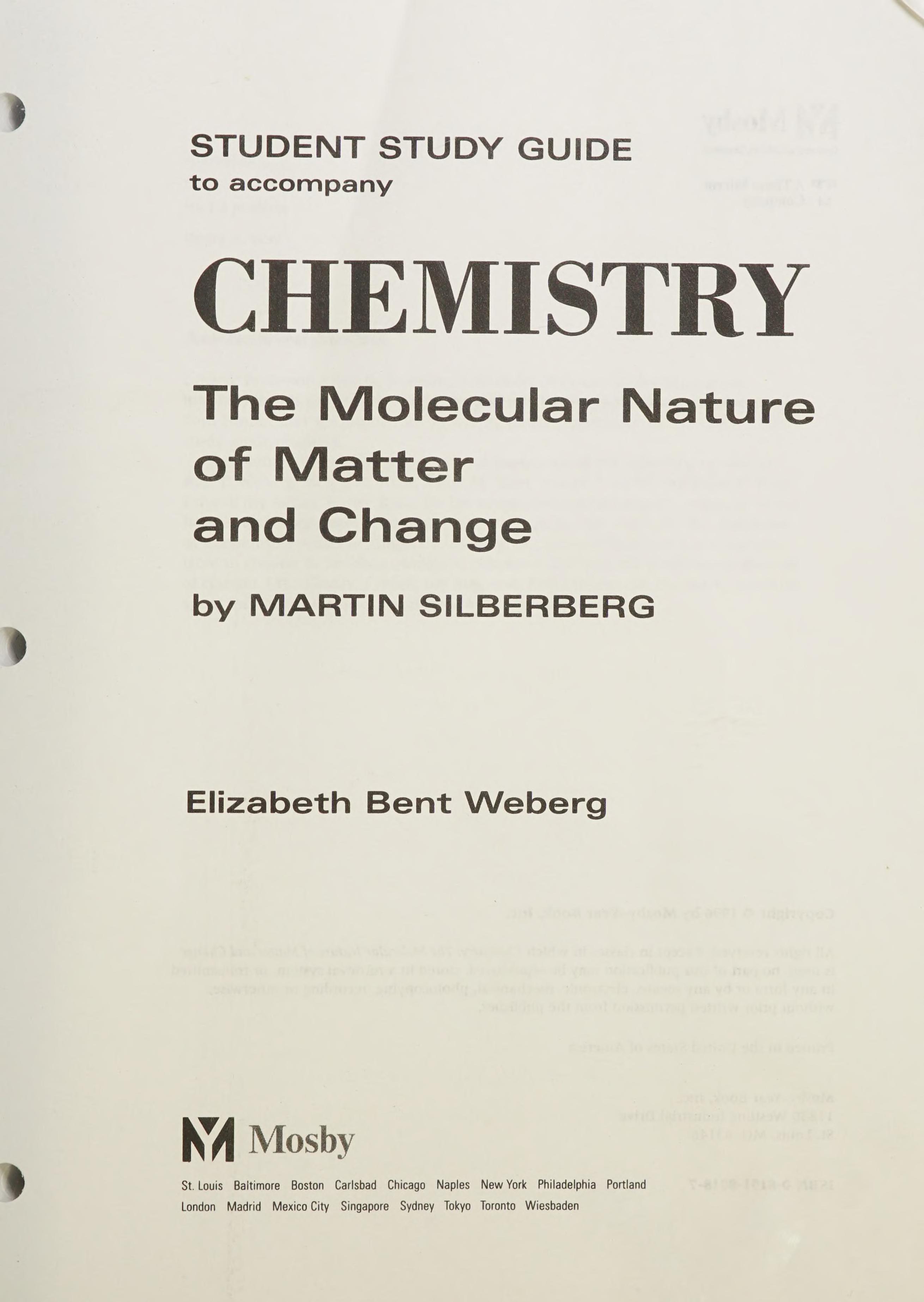 Student Study Guide To Accompany Chemistry