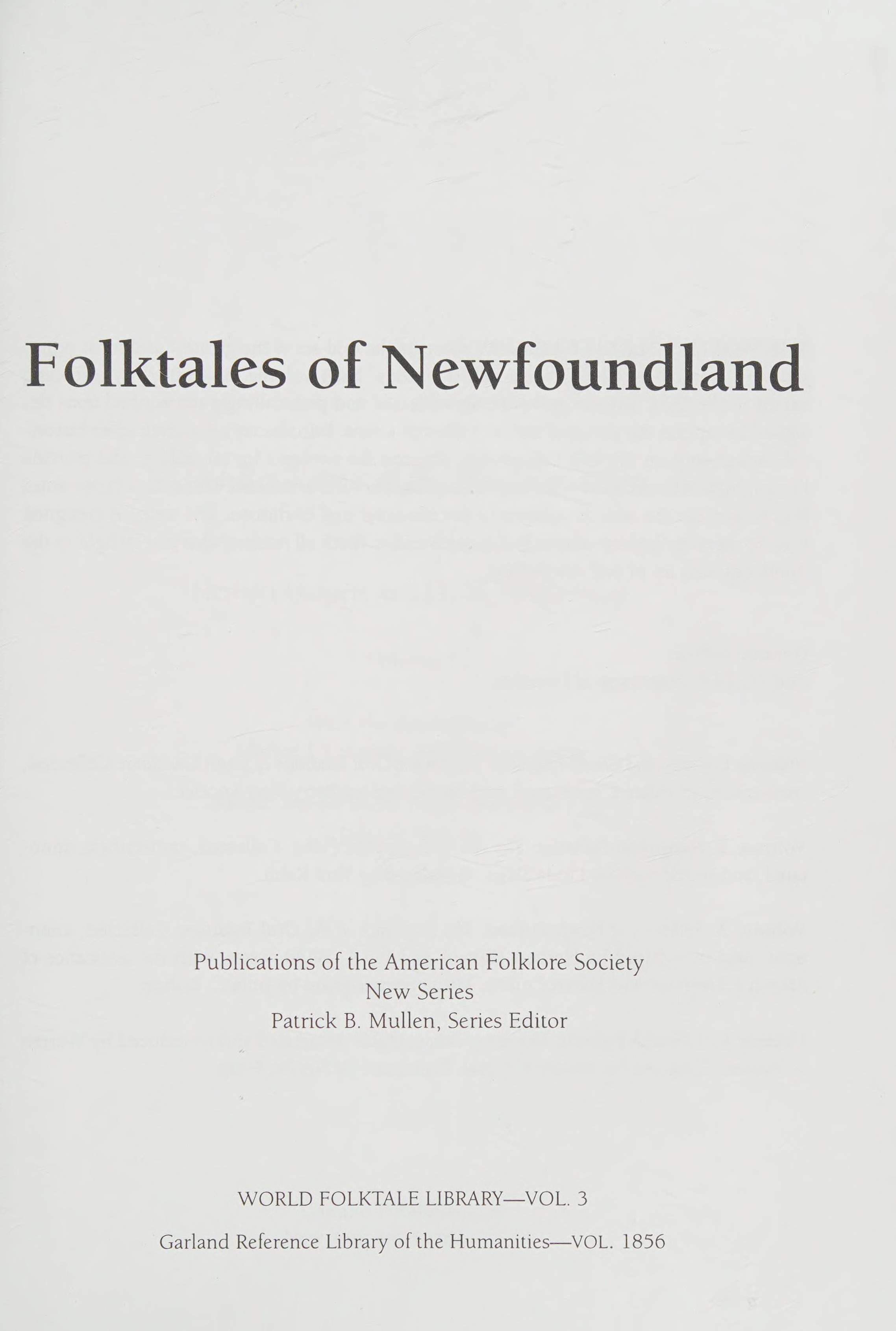 Folktales Of Newfoundland