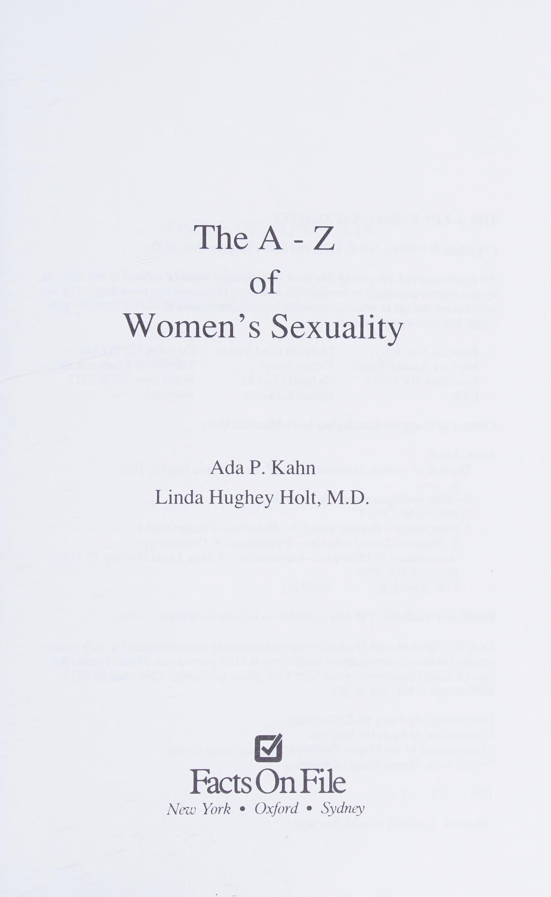 A-Z Of Womens Sexuality