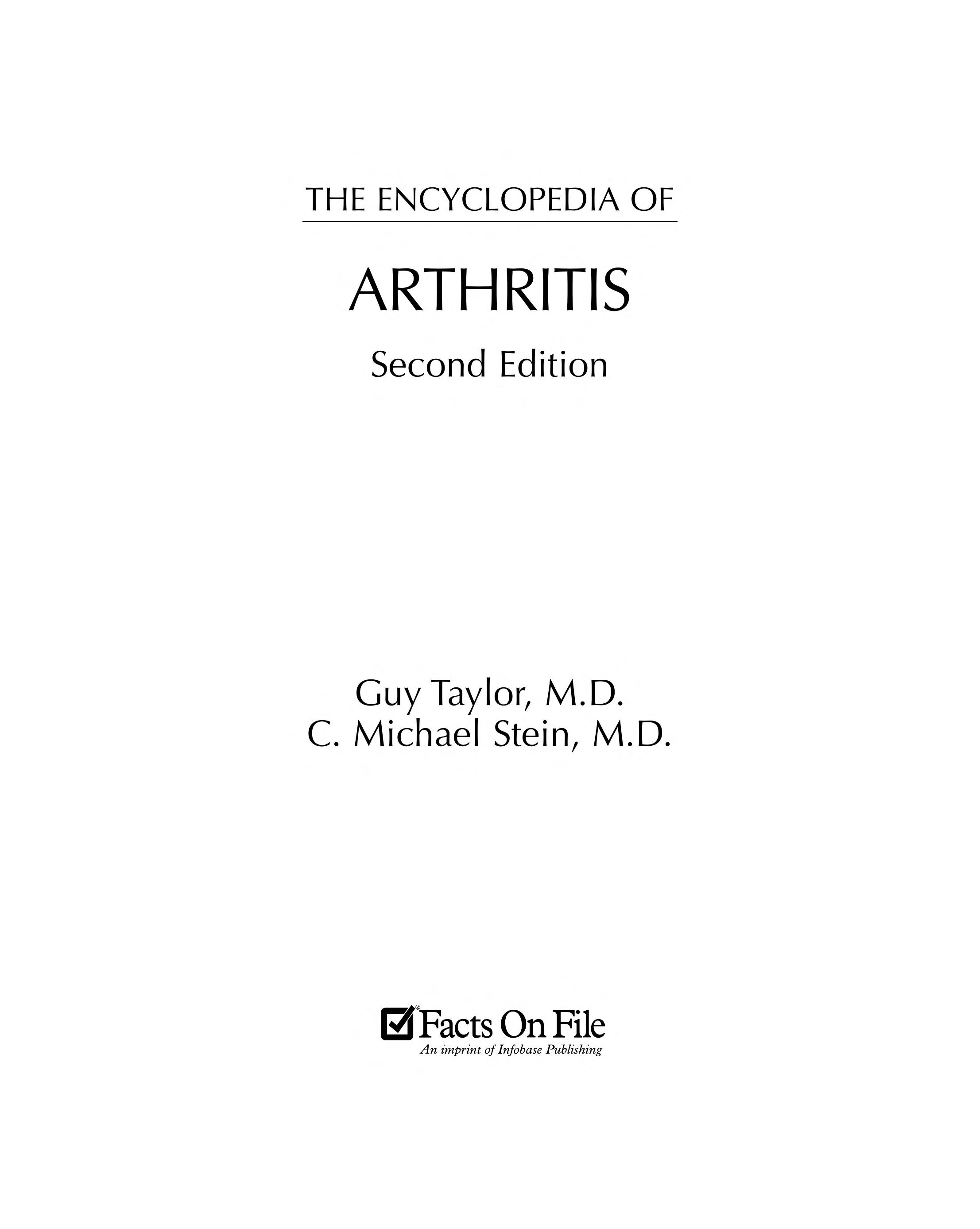 The Encyclopedia Of Arthritis