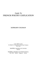 Guide to French poetry explication