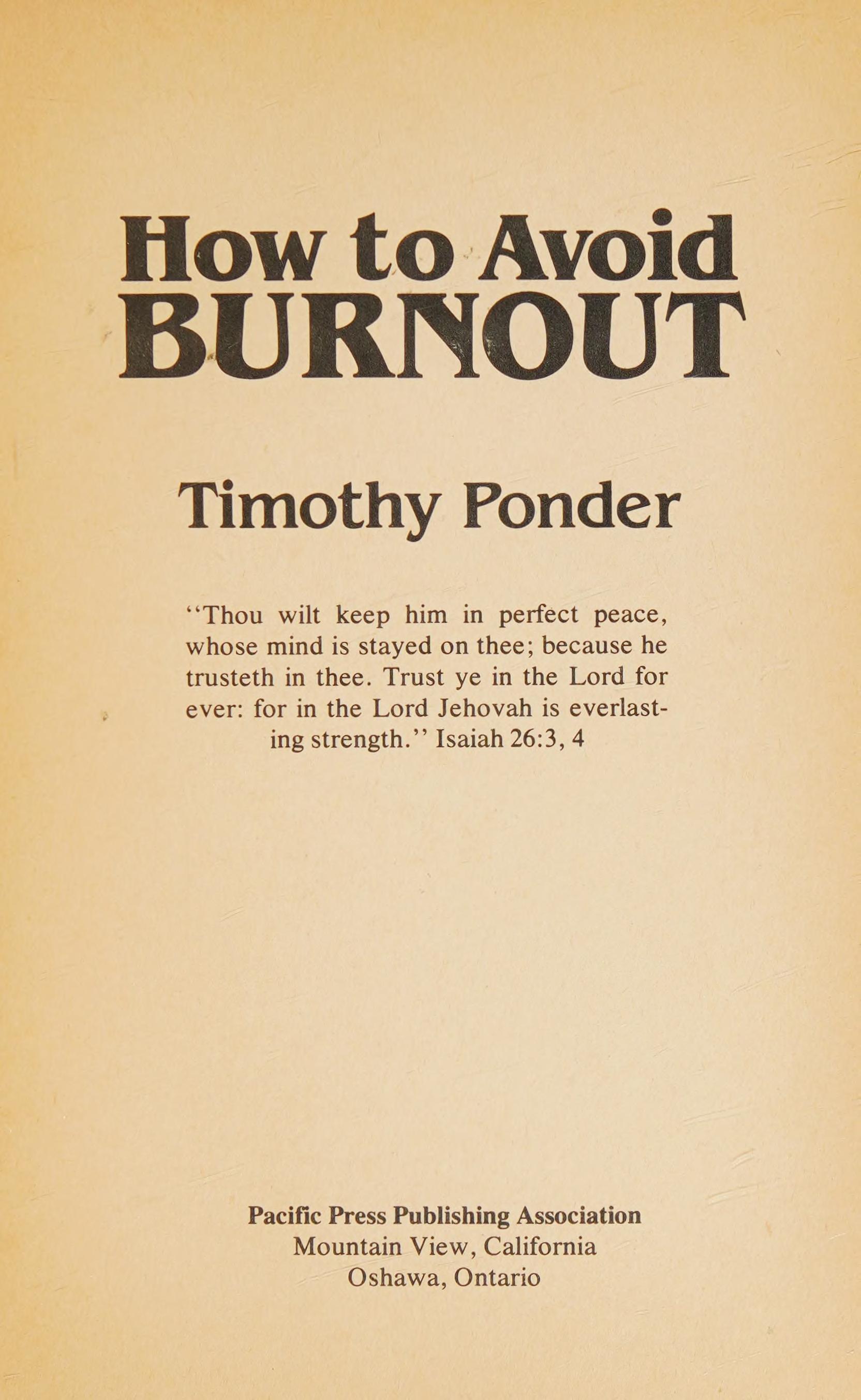 How To Avoid Burnout