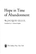 Hope in Time of Abandonment