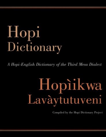 Hopi Dictionary Hopiikwa Lavaytutuveni
