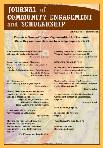 Journal of Community Engagement and Scholarship, Vol. 2 No. 1
