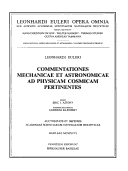 Commentationes Mechanicae Et Astronomicae Ad Physicam Cosmicampertin