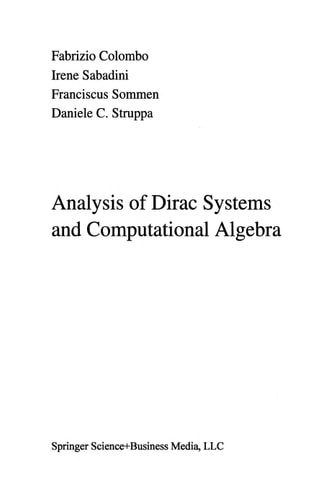 Analysis of Dirac Systems and Computational Algebra