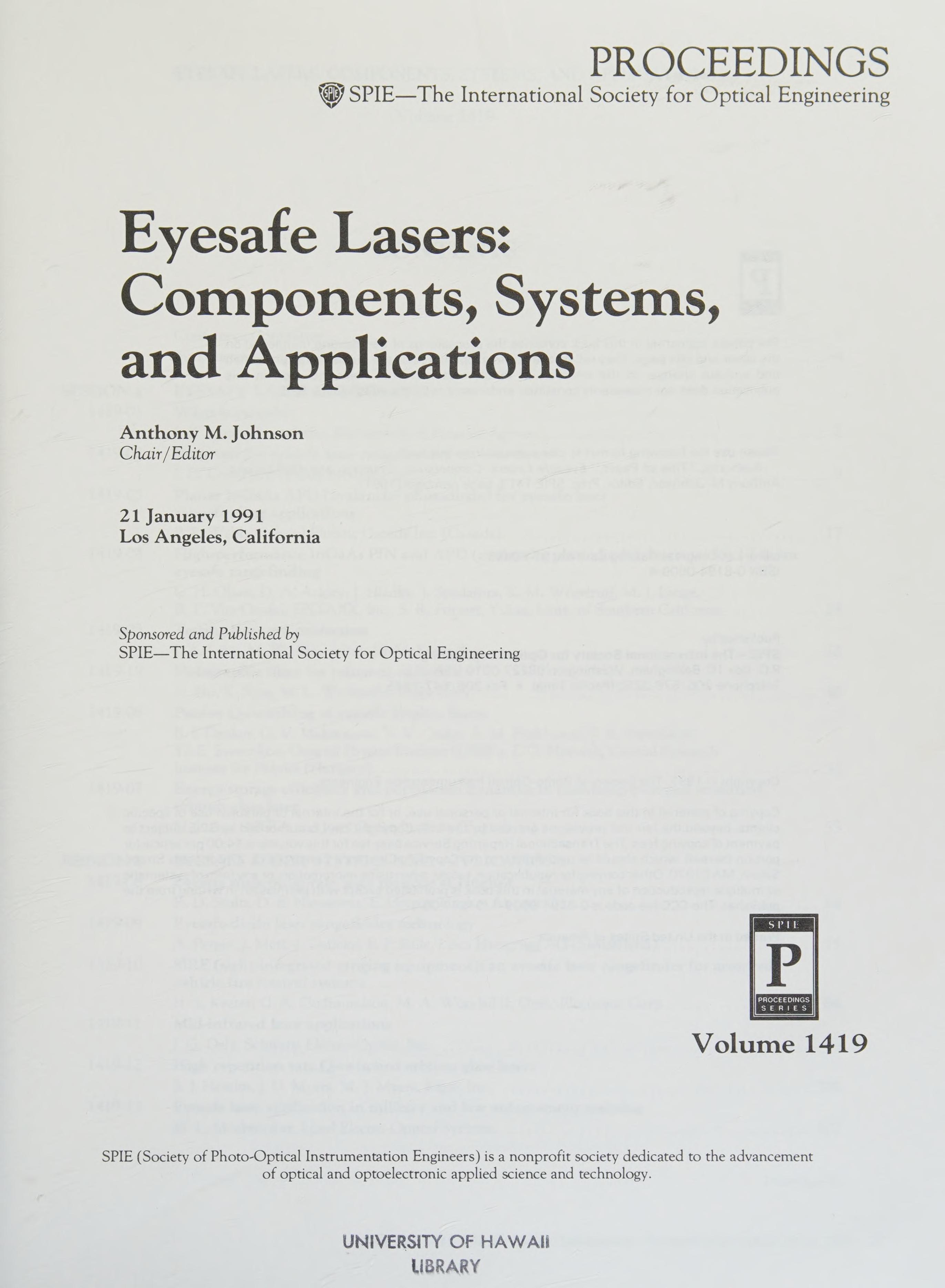 Eyesafe Lasers: Components, Systems, And Applications