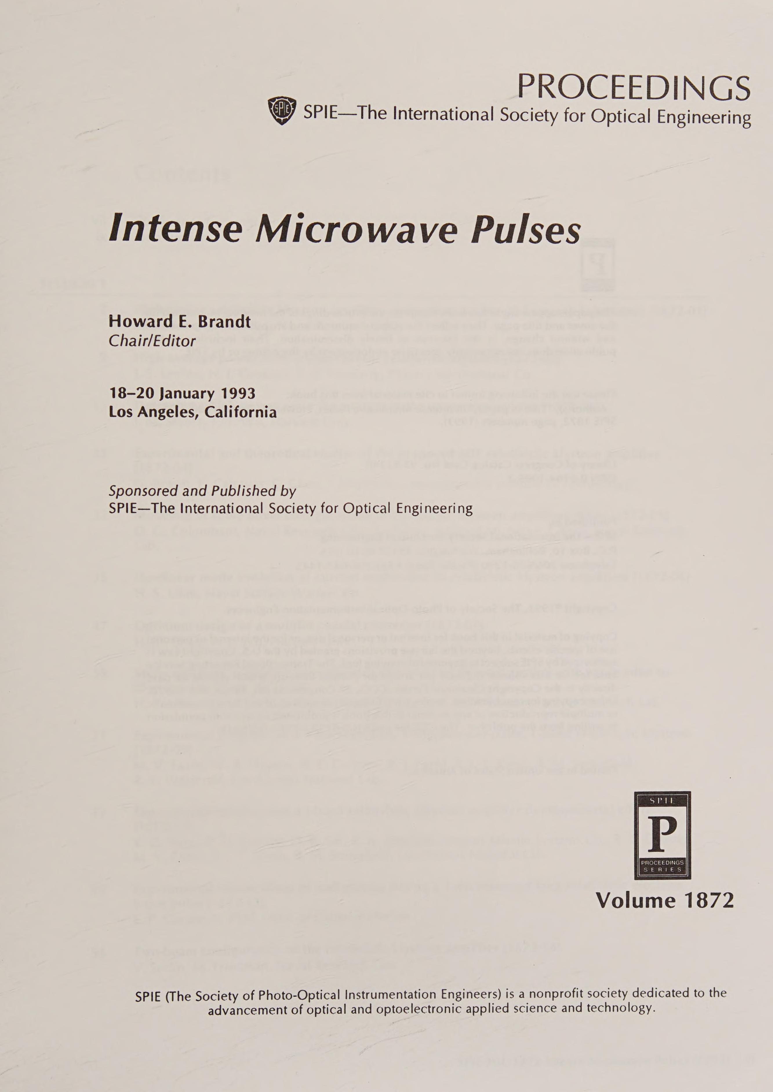 Intense Microwave Pulses