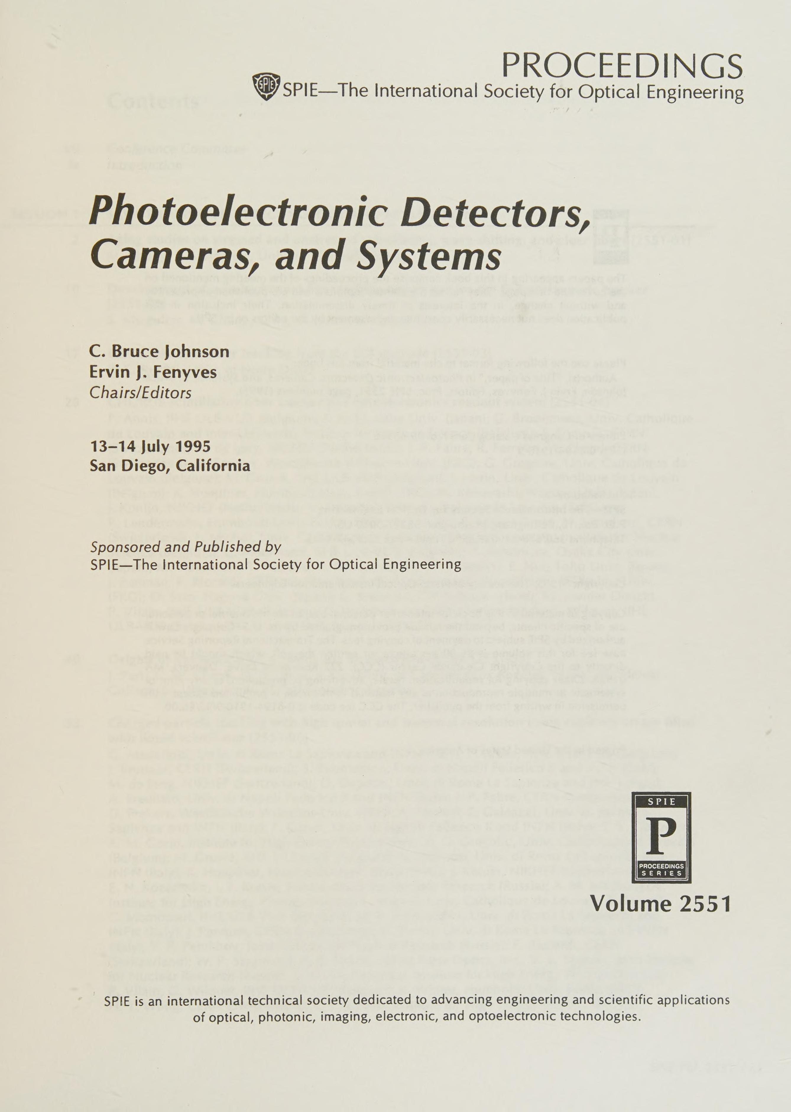 Photoelectronic Detectors, Cameras and Systems