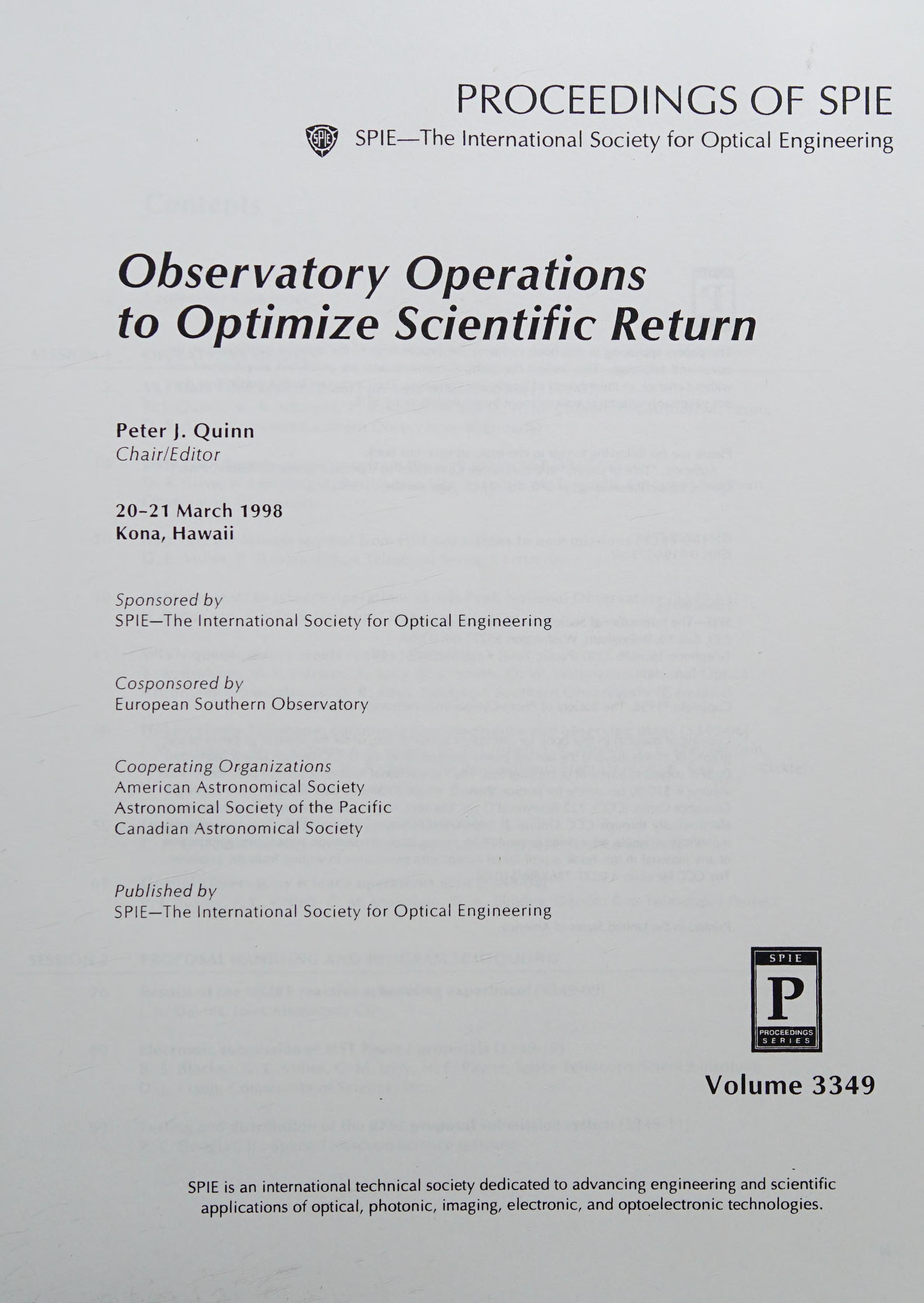 Observatory Operations to Optimize Scientific Return