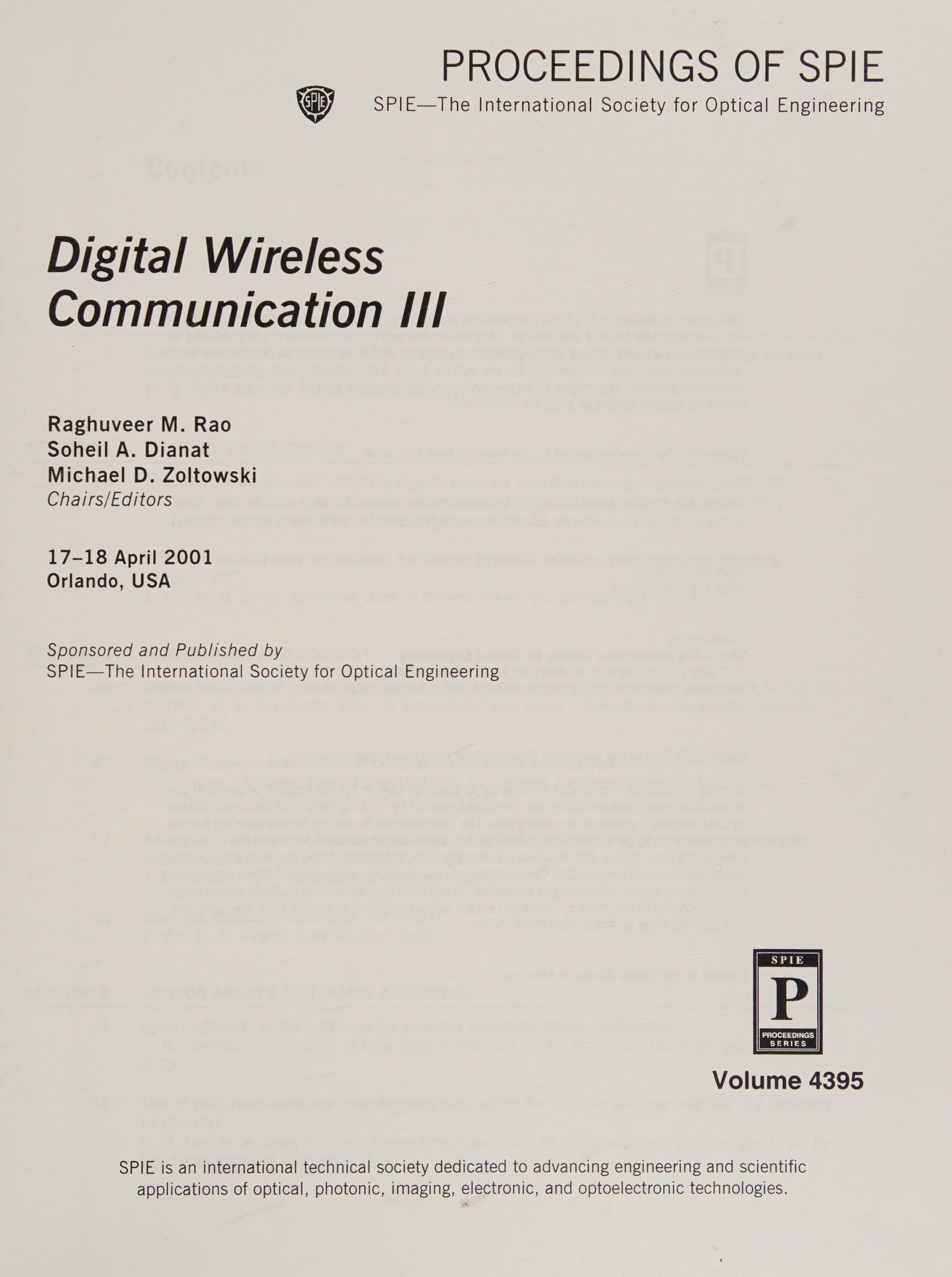 Digital Wireless Communications Iii