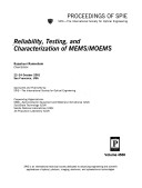 Reliability, Testing, and Characterization of Mems/ Moems