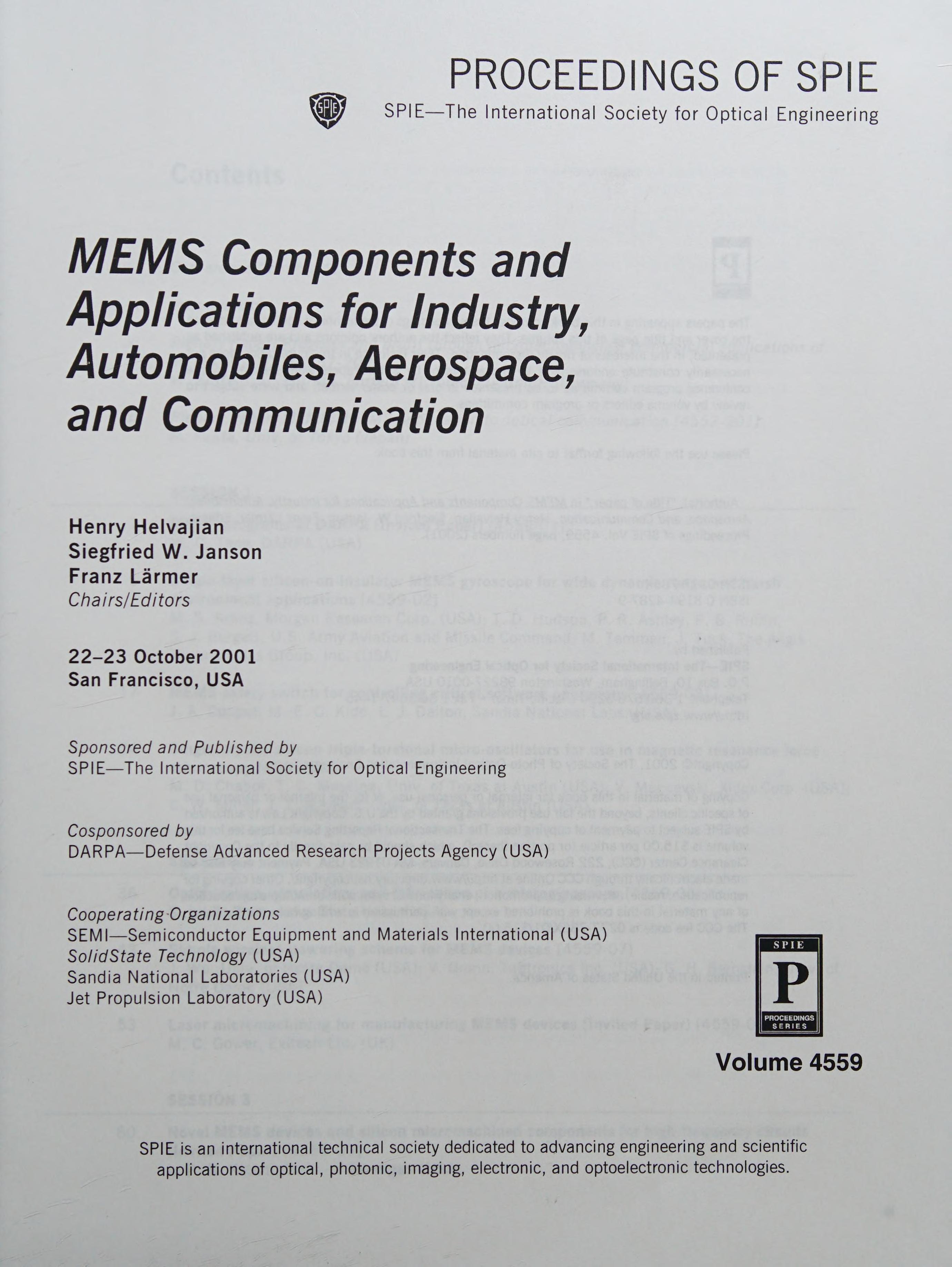 Mems Components And Applications For Industry, Automobiles, Aerospace, And Communication