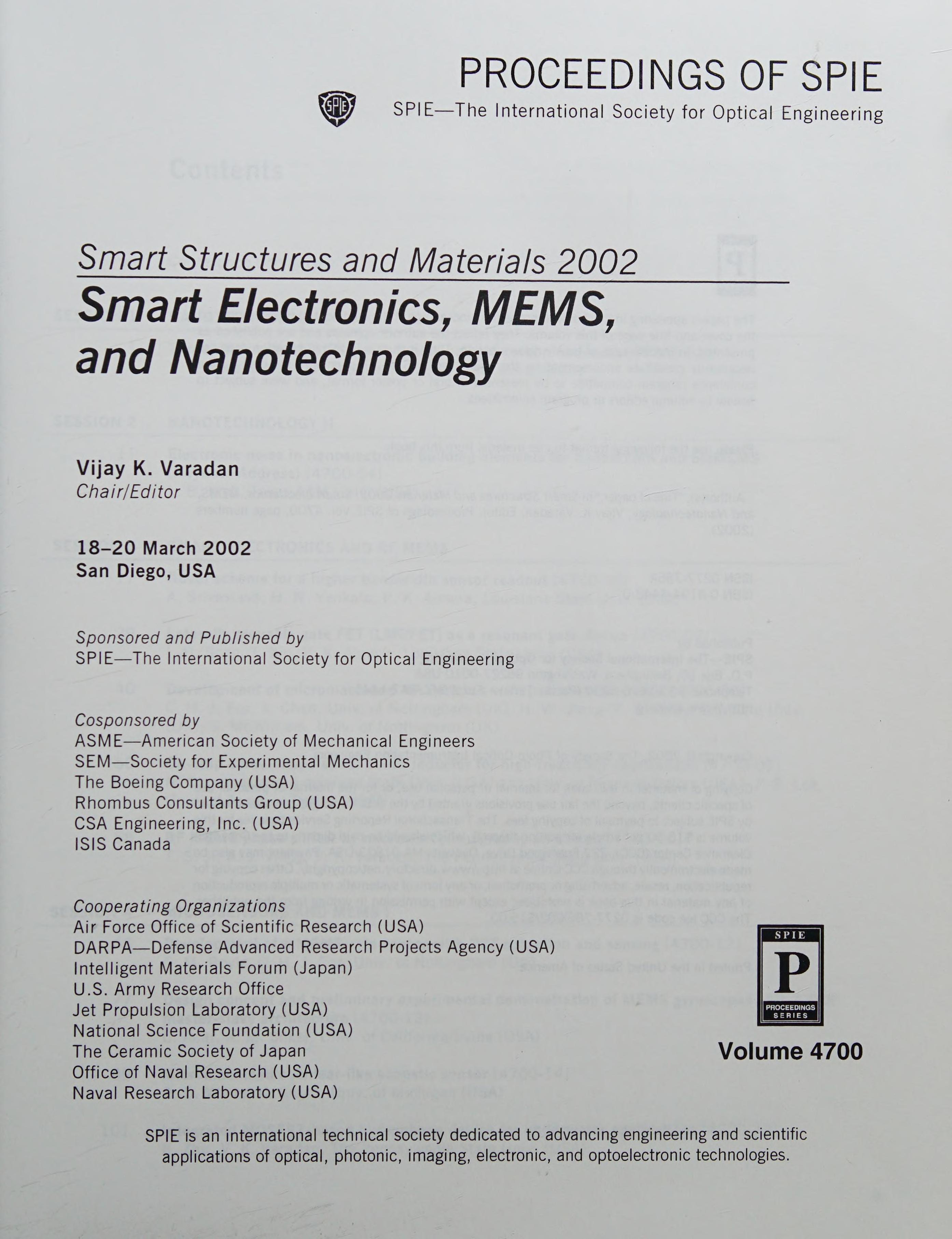 Smart Structures and Materials 2002
