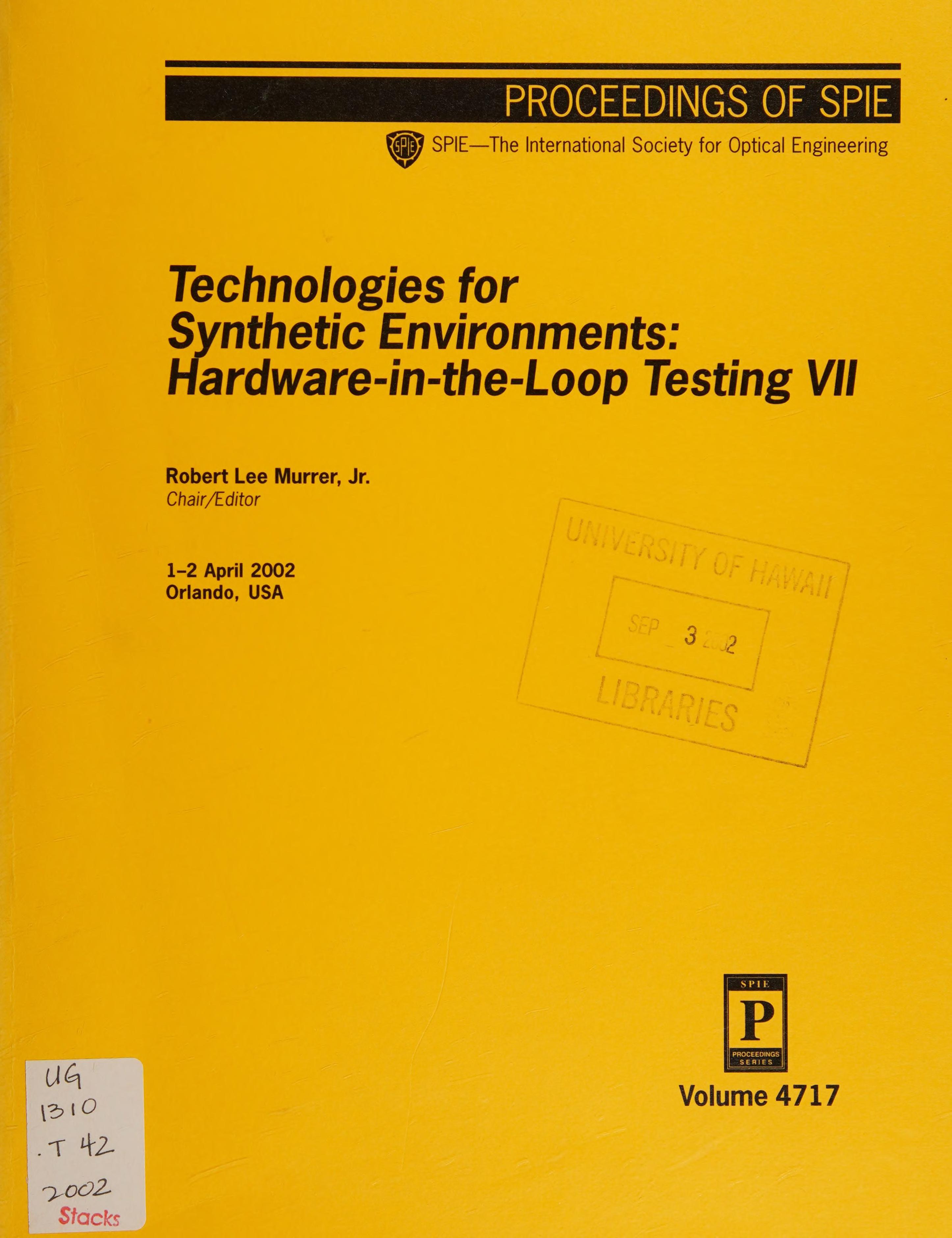 Technologies for Synthetic Environments