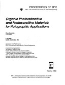 Organic Photorefractive and Photosensitive Materials for Holographic Applications