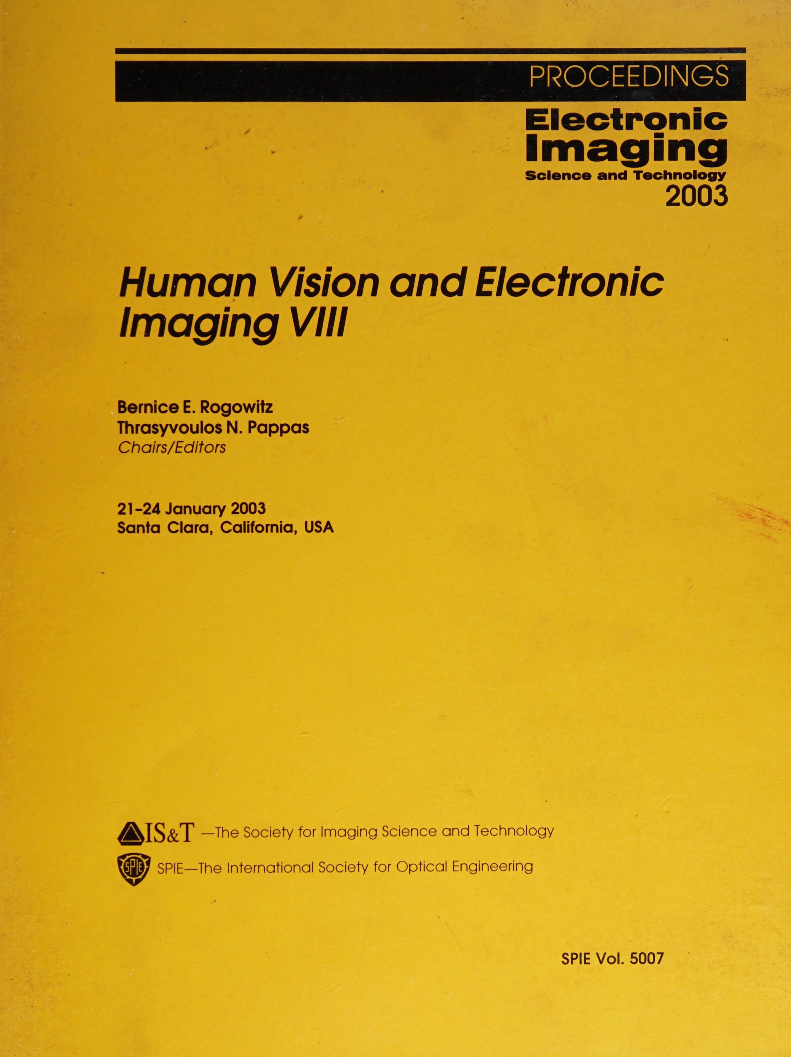 Human Vision and Electronic Imaging Viii
