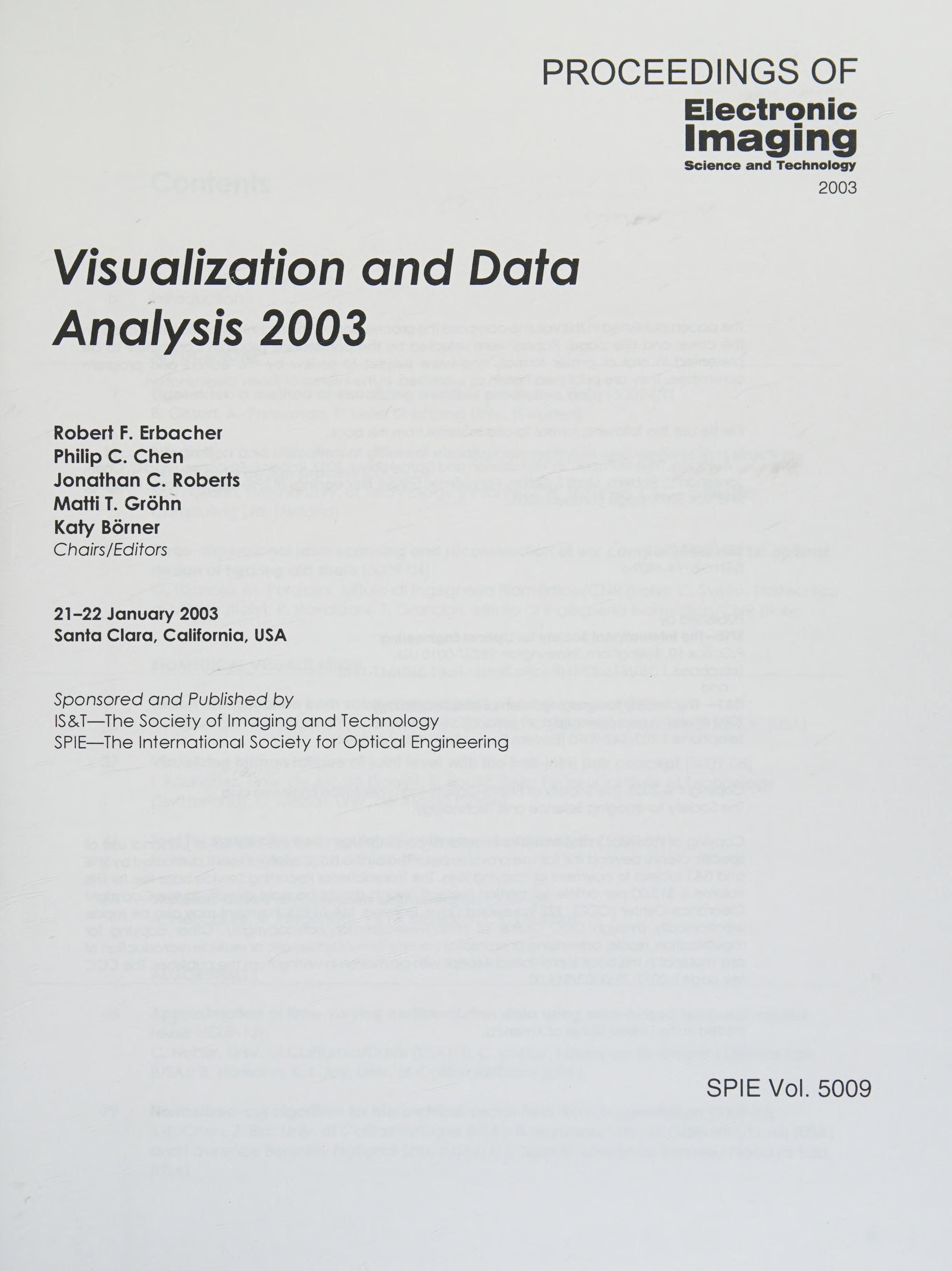 Visualization And Data Analysis 2003