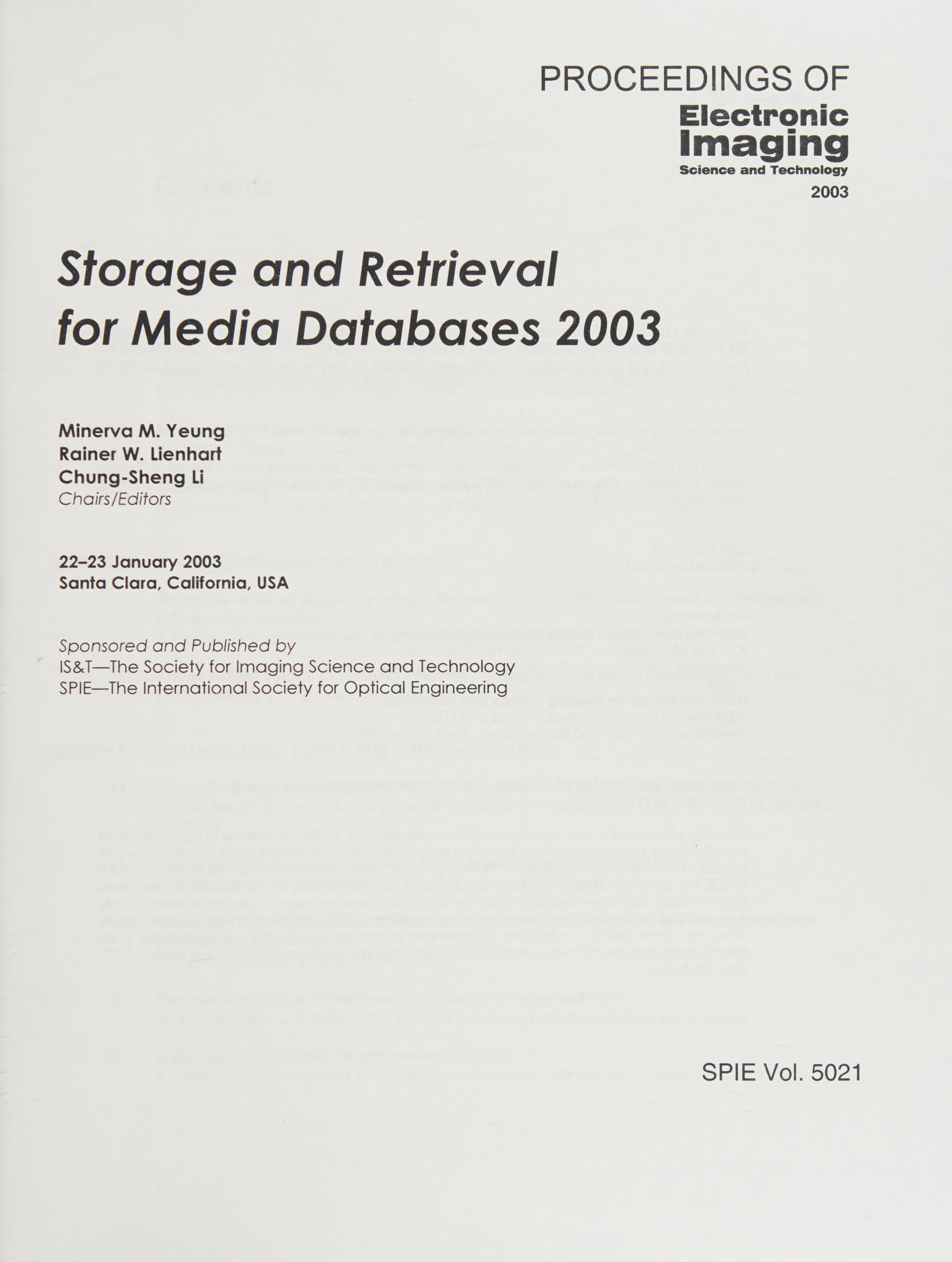 Storage And Retrieval For Media Databases 2003