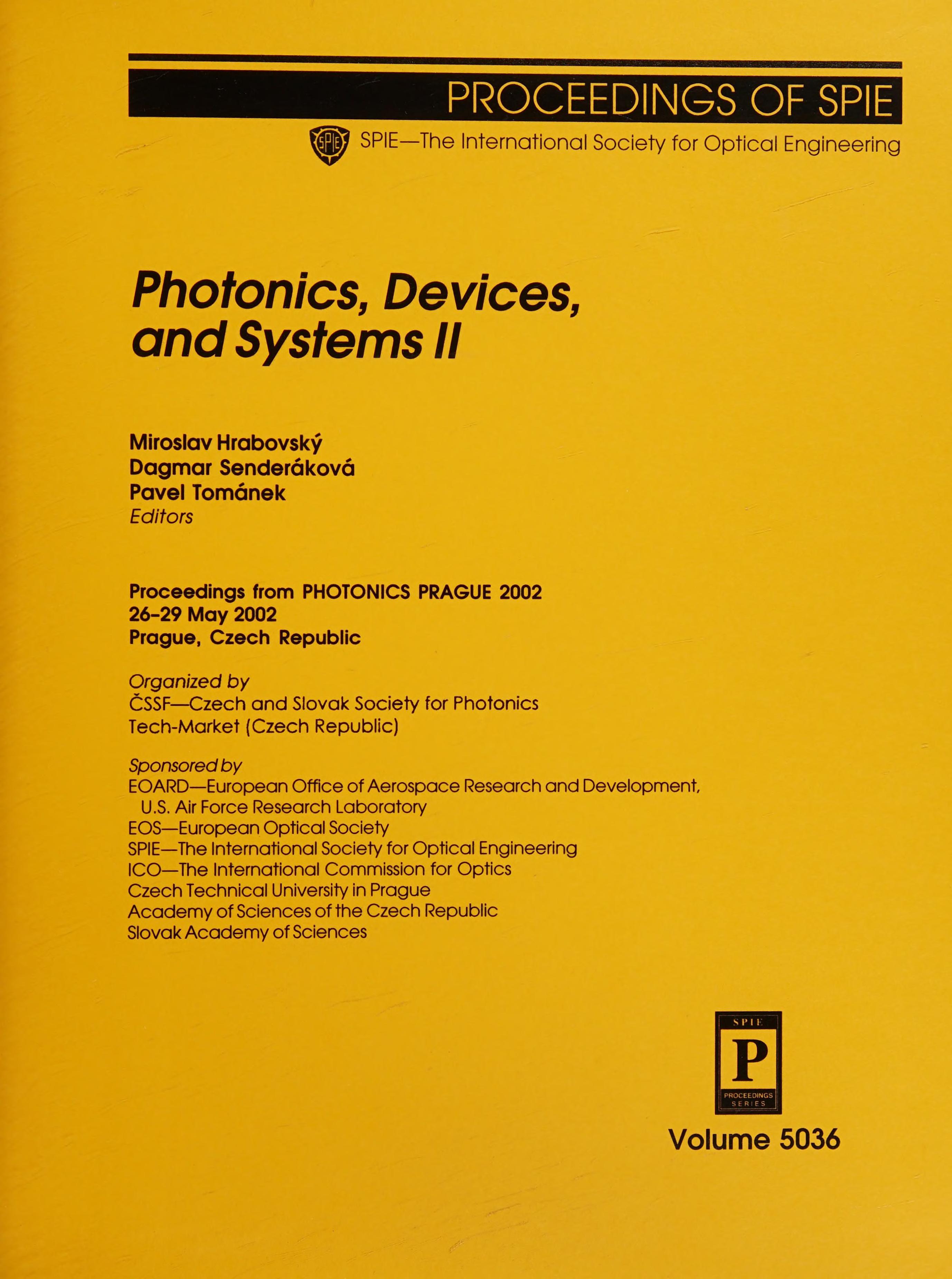 Photonics, Devices And Systems Ii