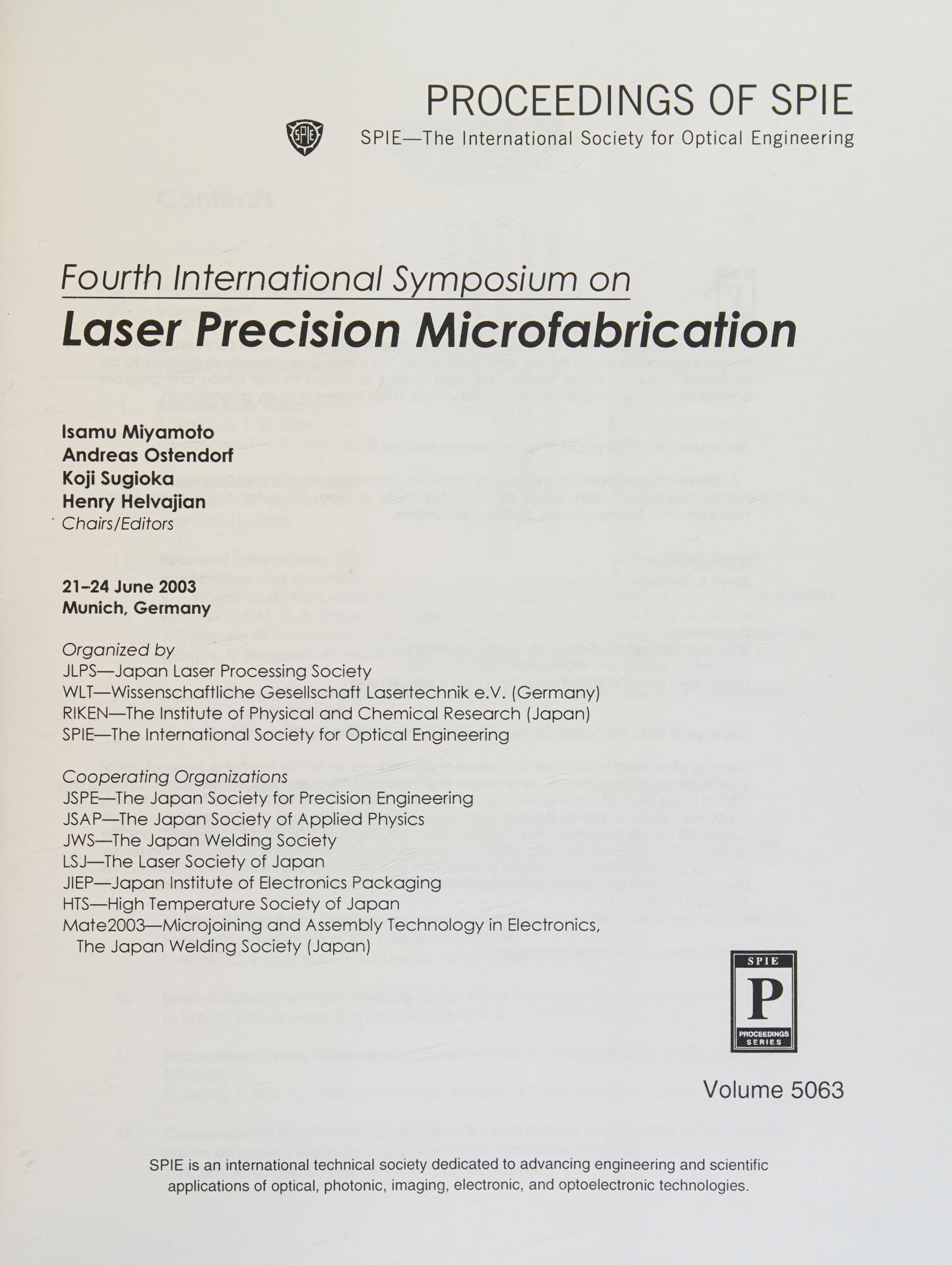 Fourth International Symposium on Laser Precision Microfabrication