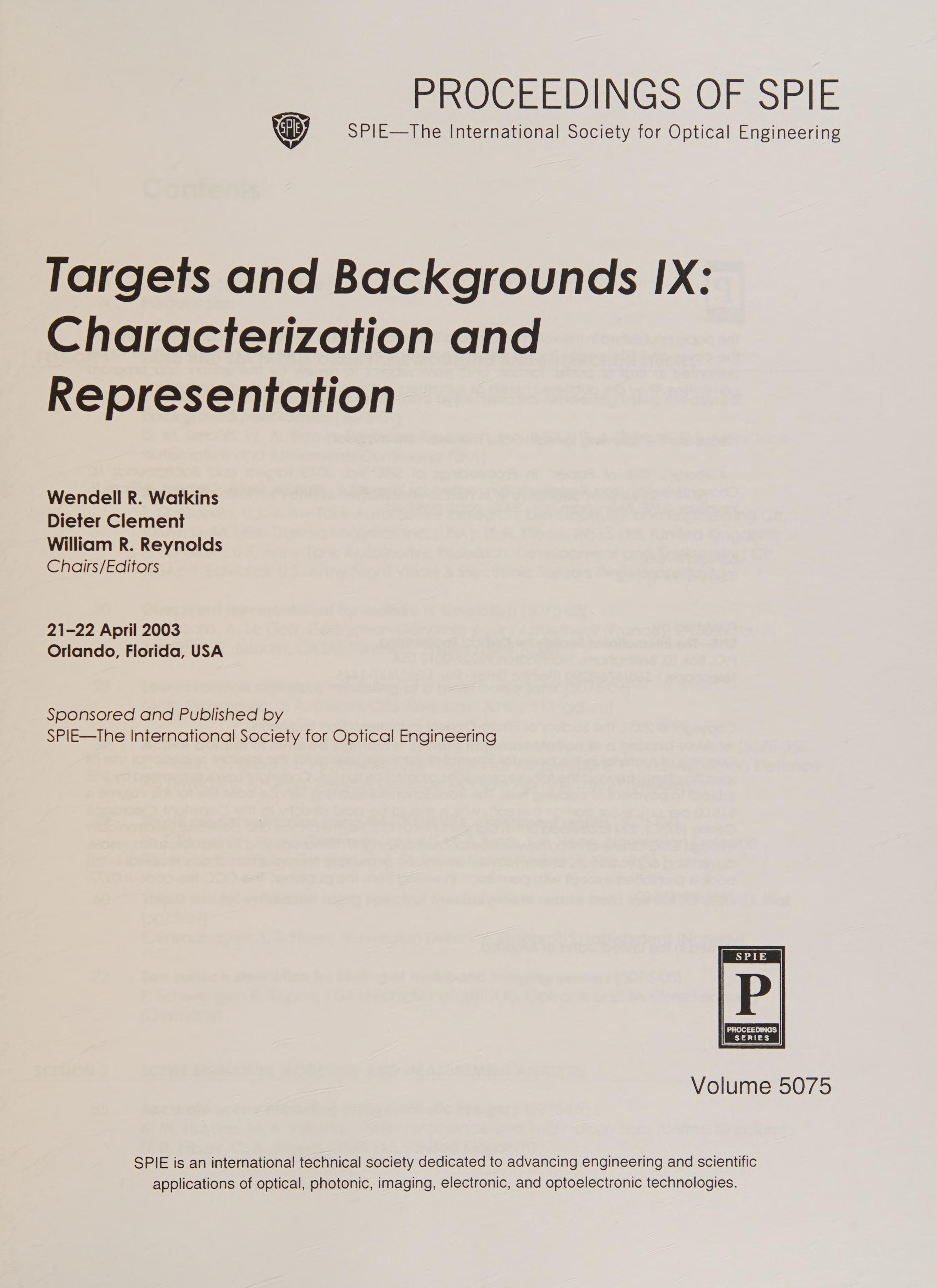Targets And Backgrounds Ix