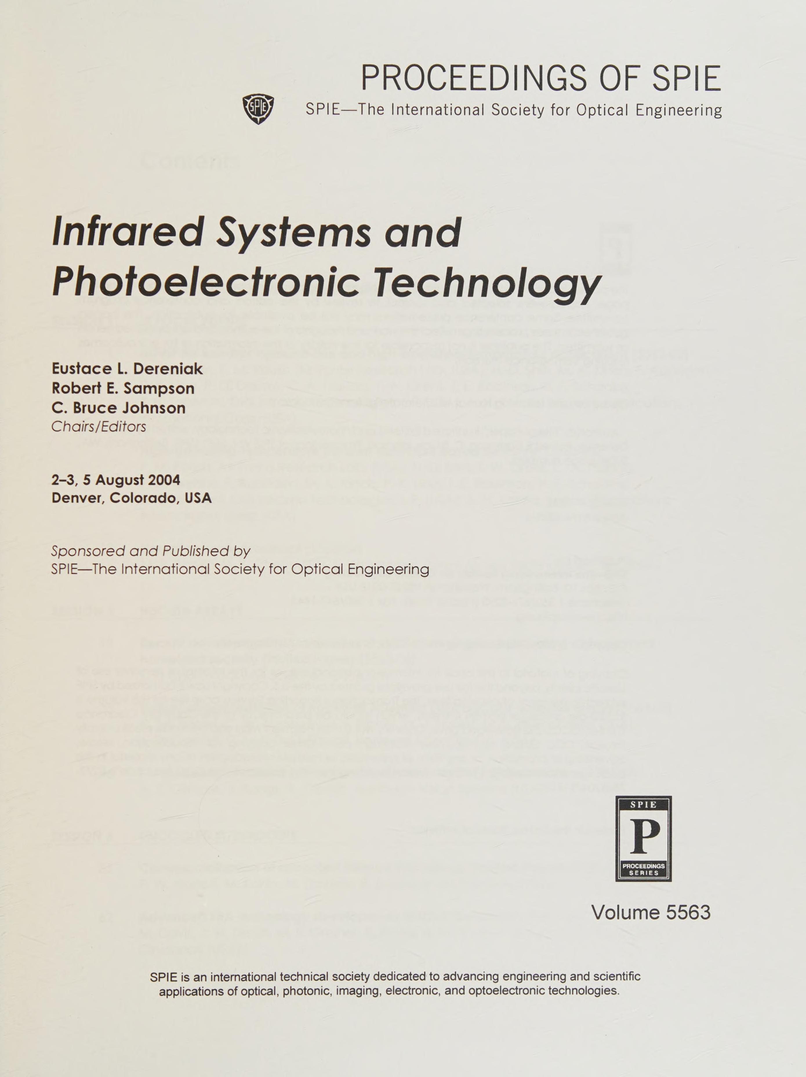 Infrared Systems And Photoelectronic Technology
