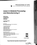 Lasers in Materials Processing and Manufacturing Ii