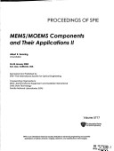 Mems/Moems Components And Their Applications Ii