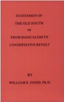 Statesmen Of The Old South Or Radicalism To Conservative Revolt