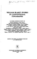 William Blake's Works in Conventional Typography