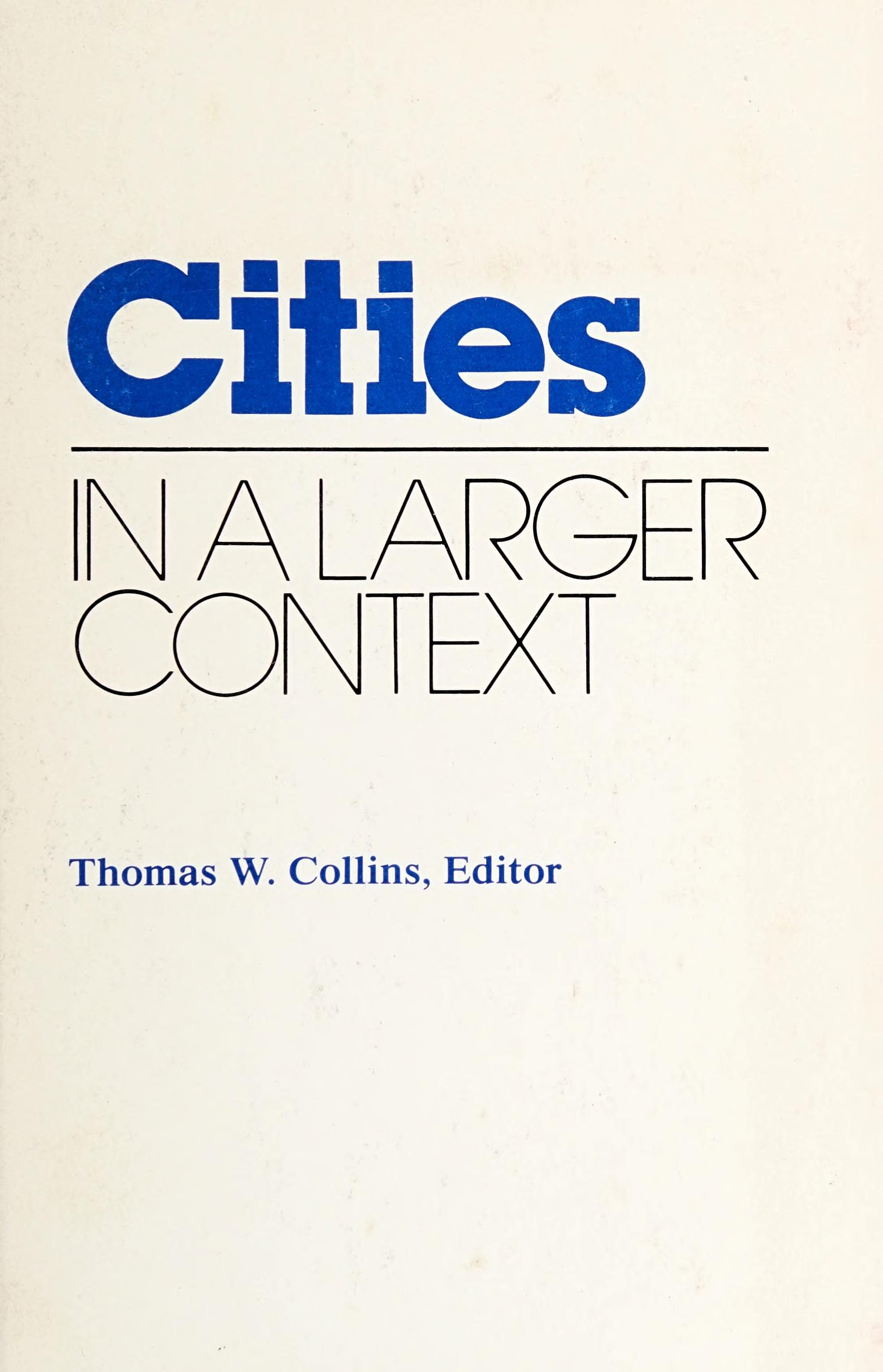 Cities In A Larger Context