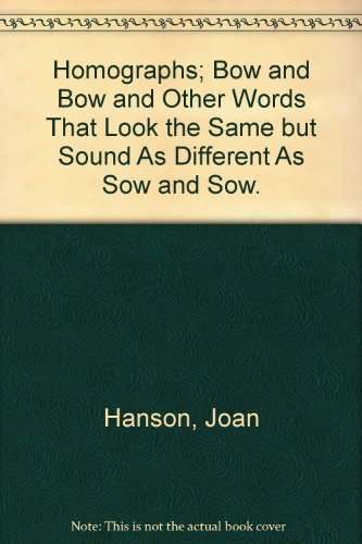Homographs bow and bow and other words that look the same but sound as different as sow and sow.
