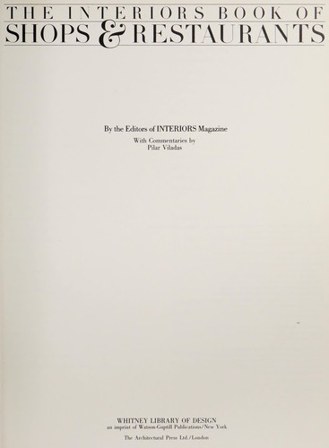 The Interiors Book of Shops & Restaurants