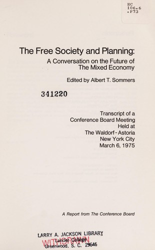 The Free Society and Planning