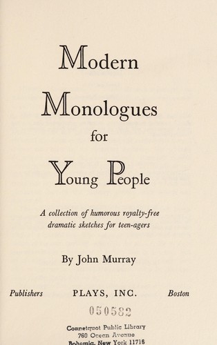 Modern Monologues for Young People