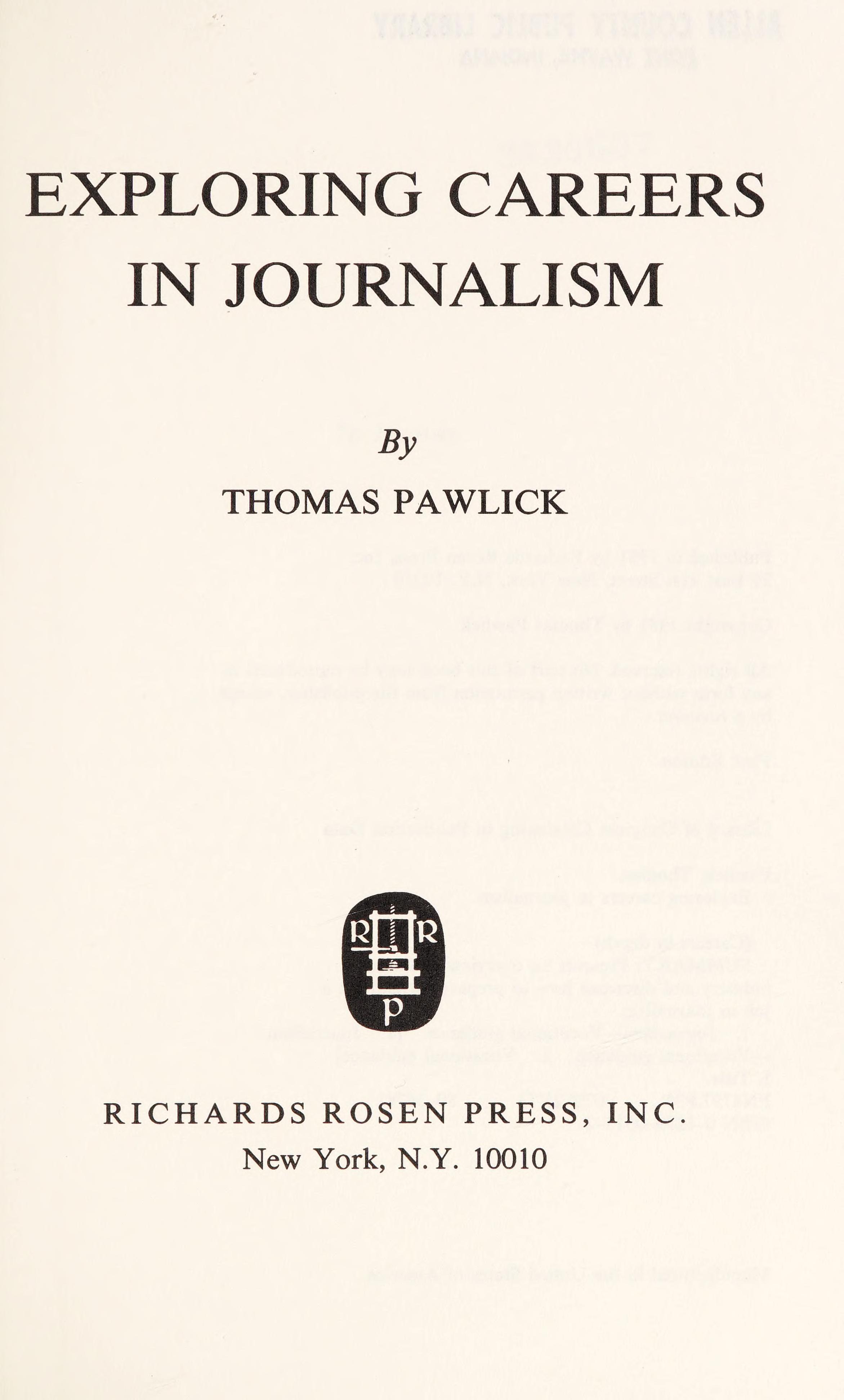 Exploring Careers In Journalism