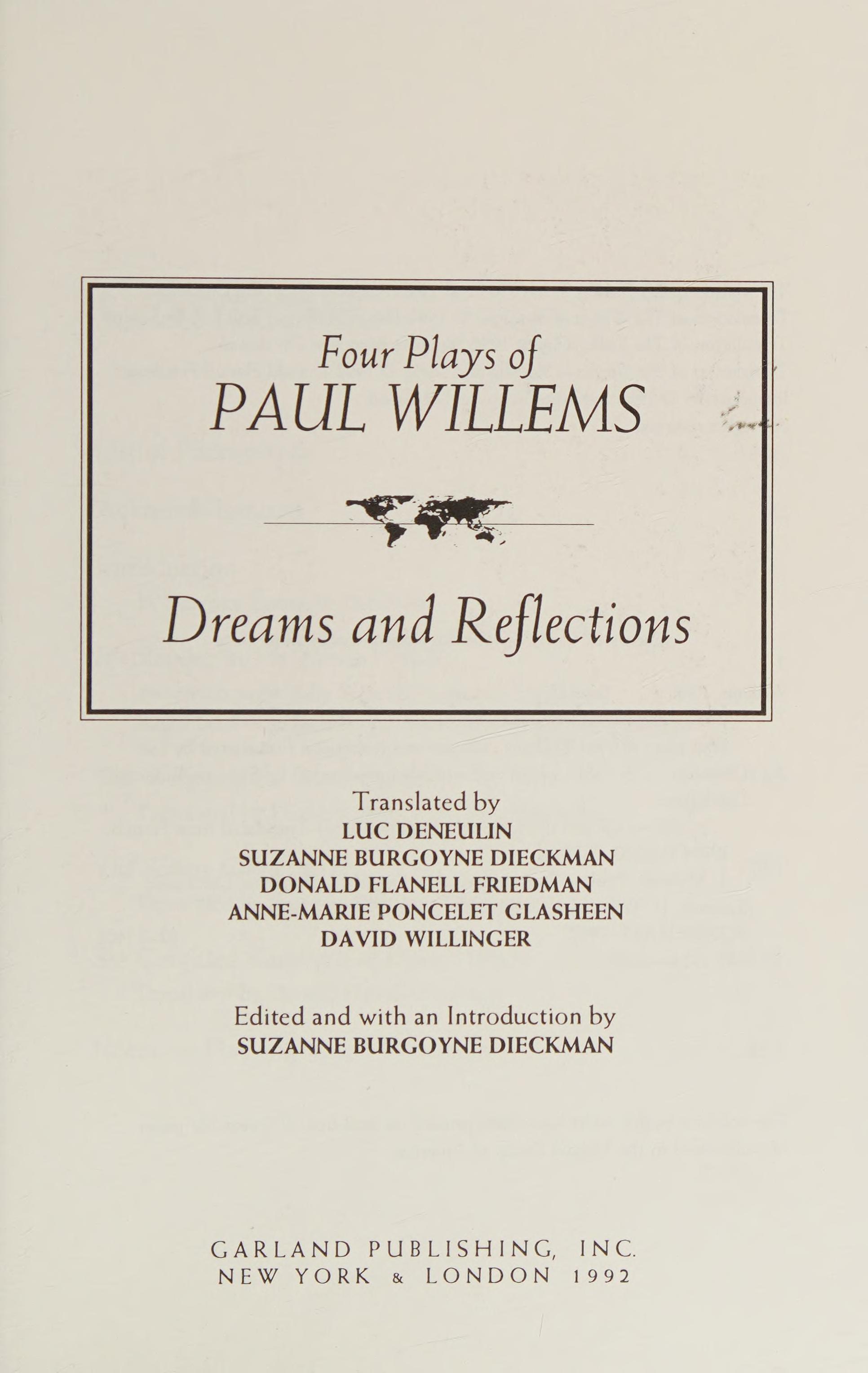 Four Plays Of Paul Willems: Dreams And Reflections