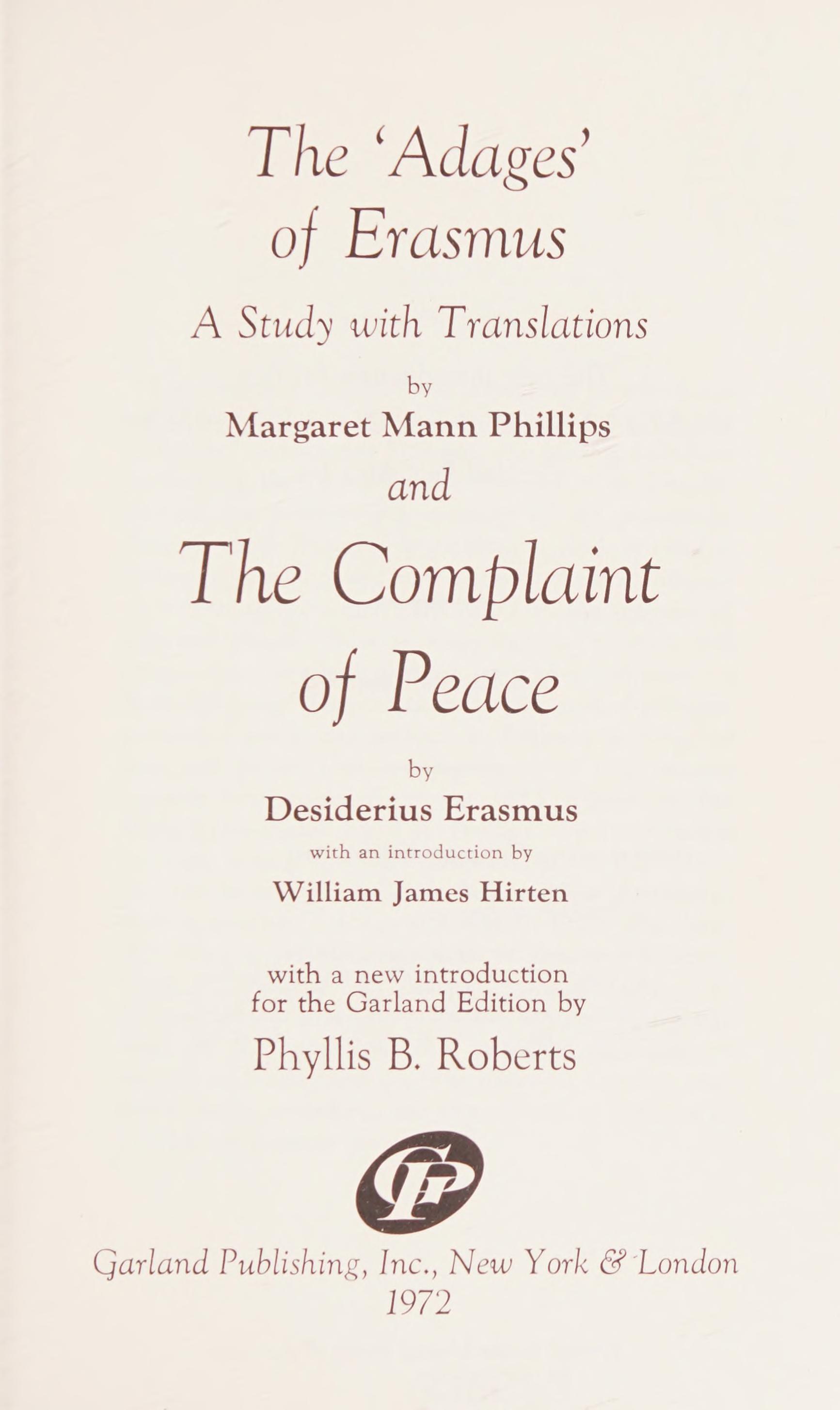The Adages of Erasmus