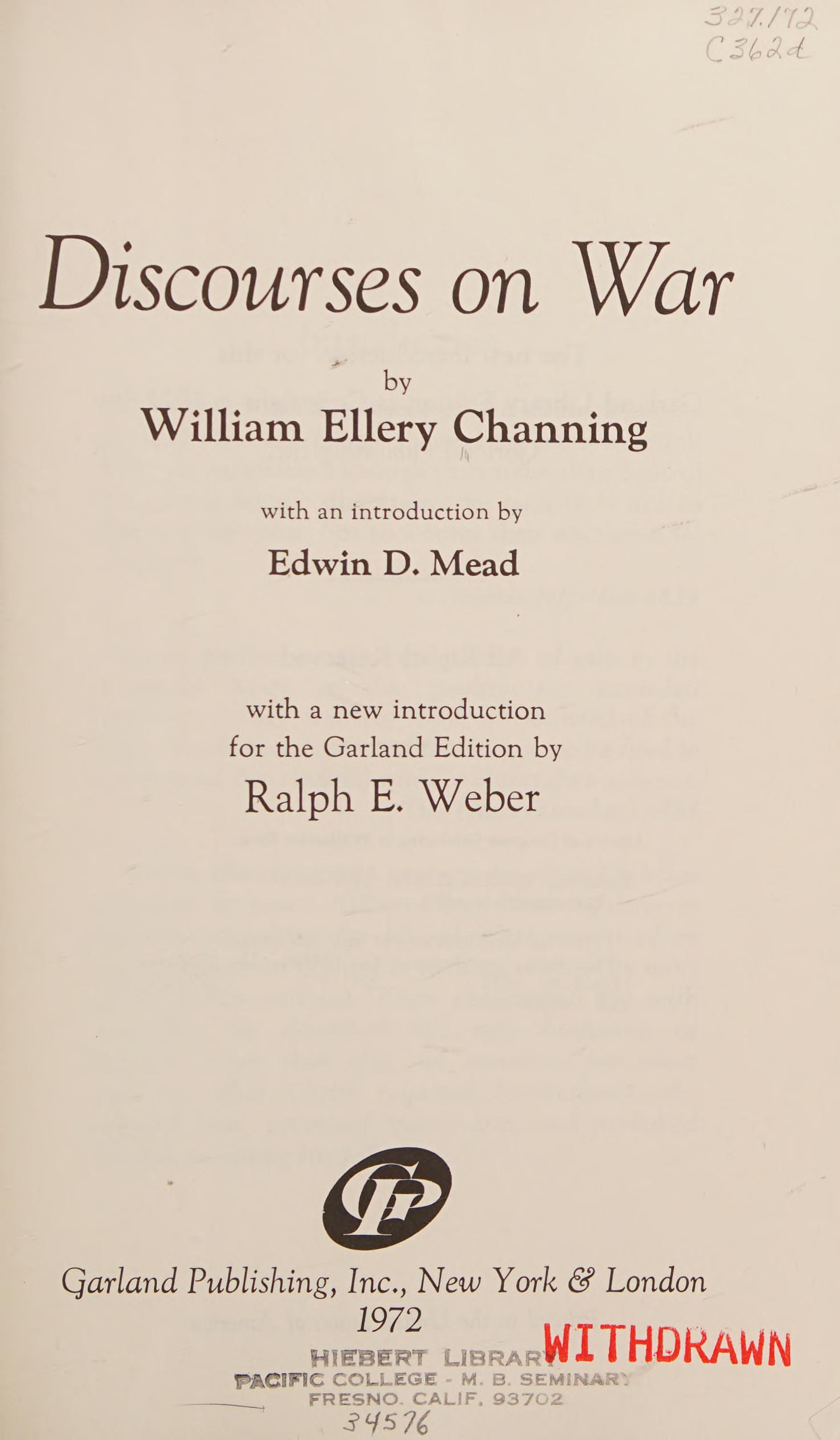 Discourses On War.