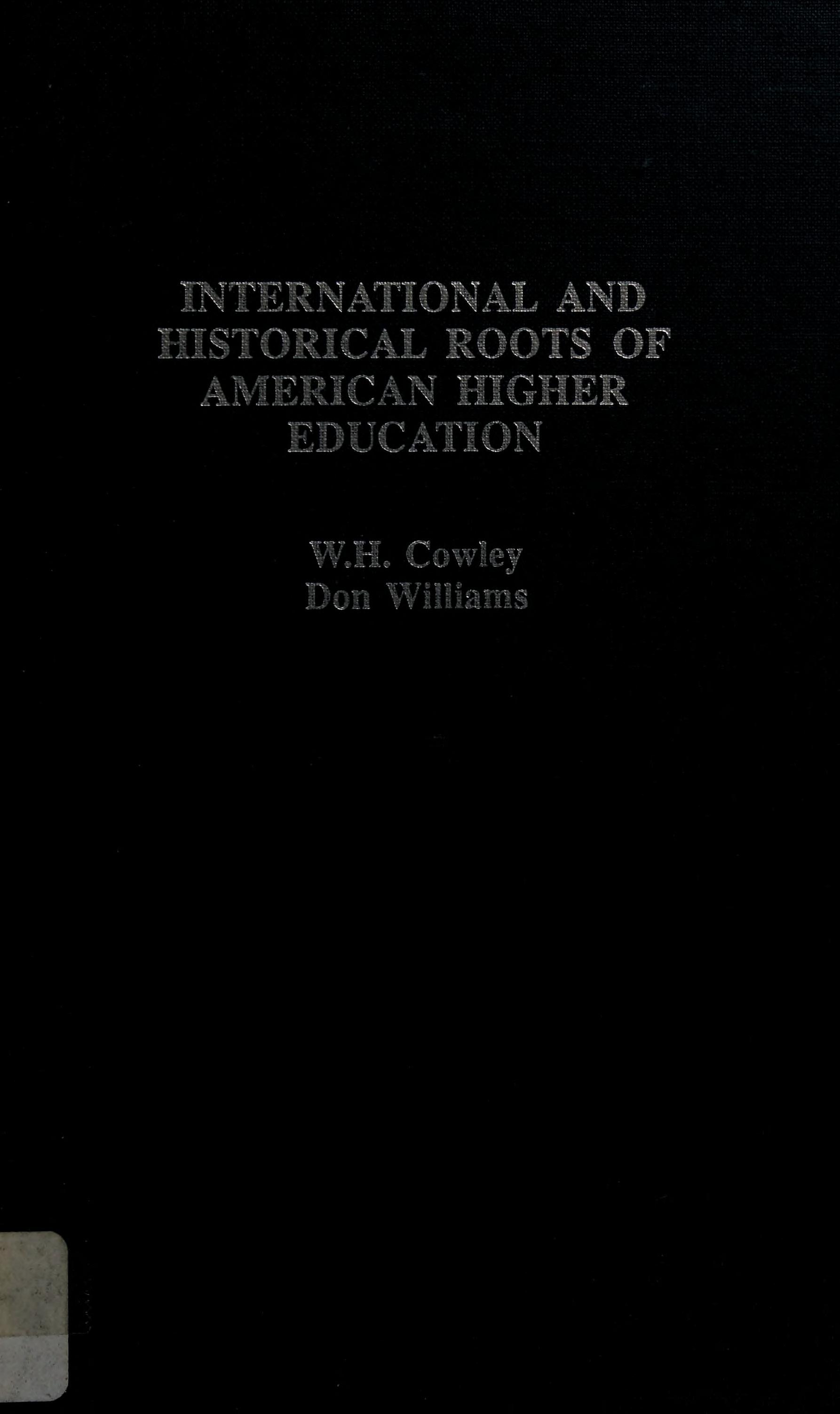International and Historical Roots of American Higher Education