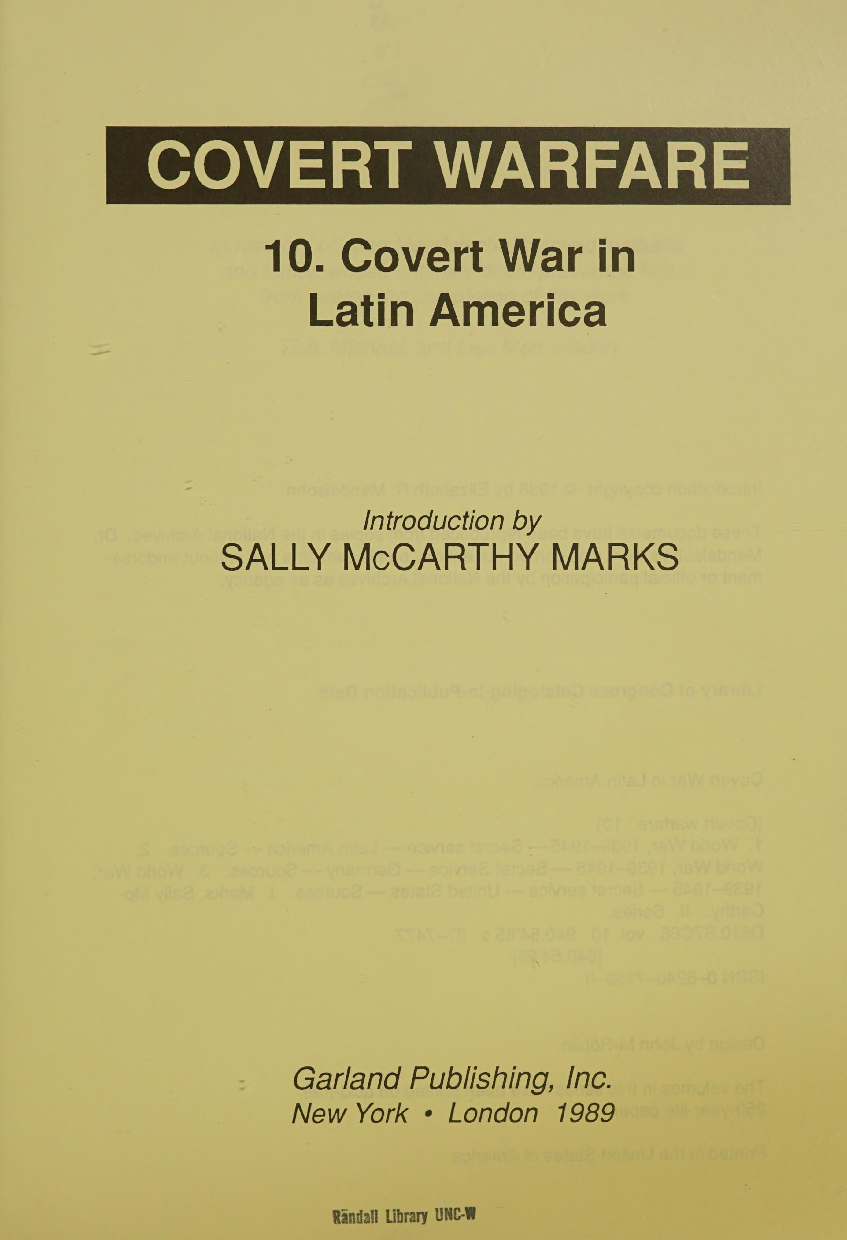 Covert War in Latin America
