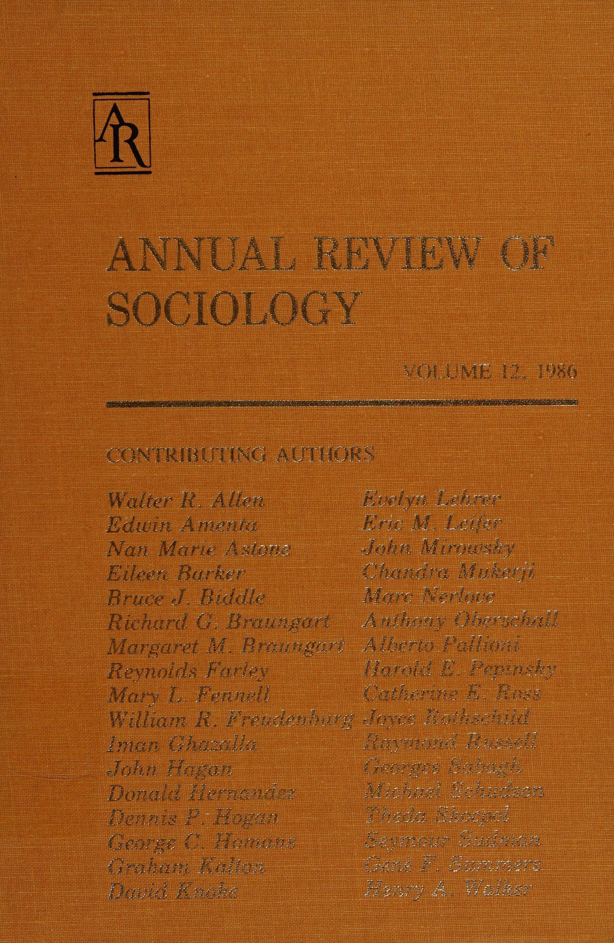 Annual Review of Sociology