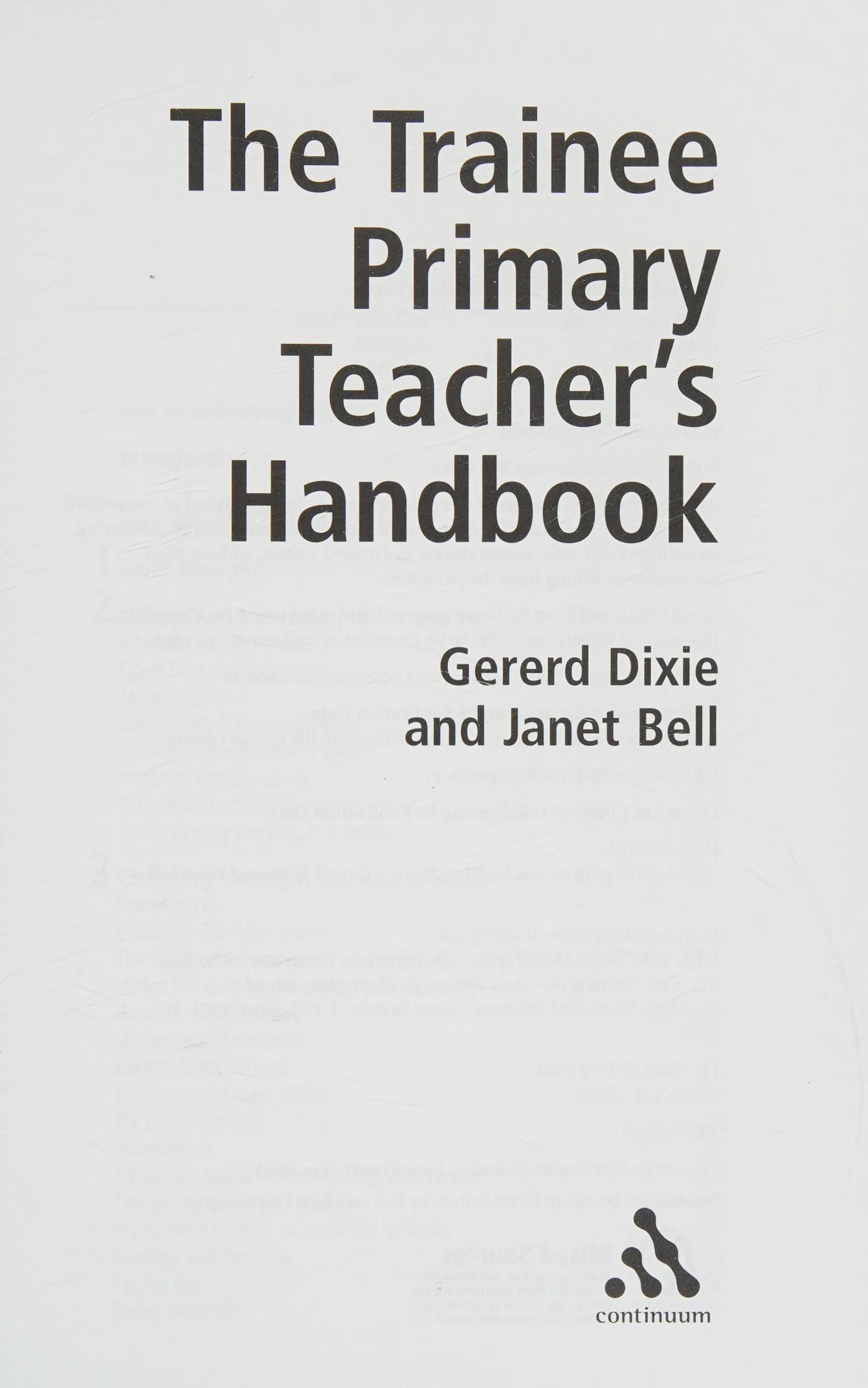 The Trainee Primary Teacher'S Handbook