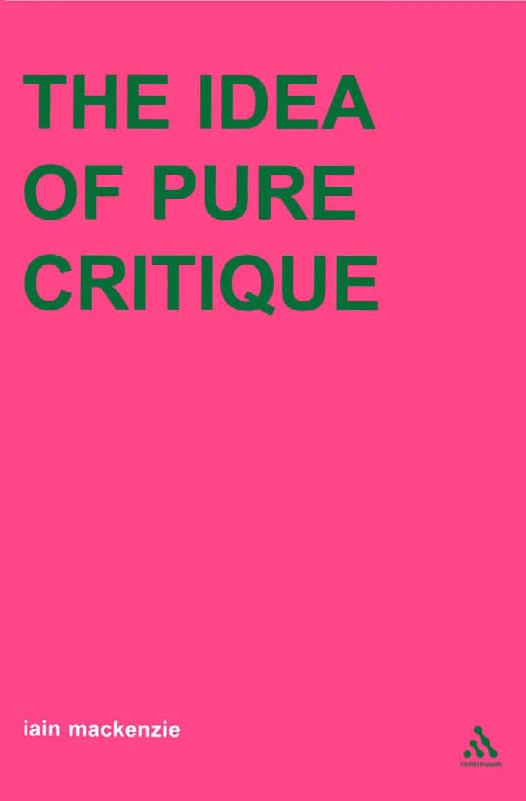 Idea Of Pure Critique
