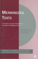 Meaningful Texts: The Extraction Of Semantic Information From Monolingual And Multilingual Corpora